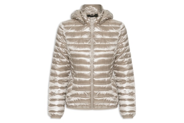 Jaqueta Feminina Puffer Gorro Destacável - Bege