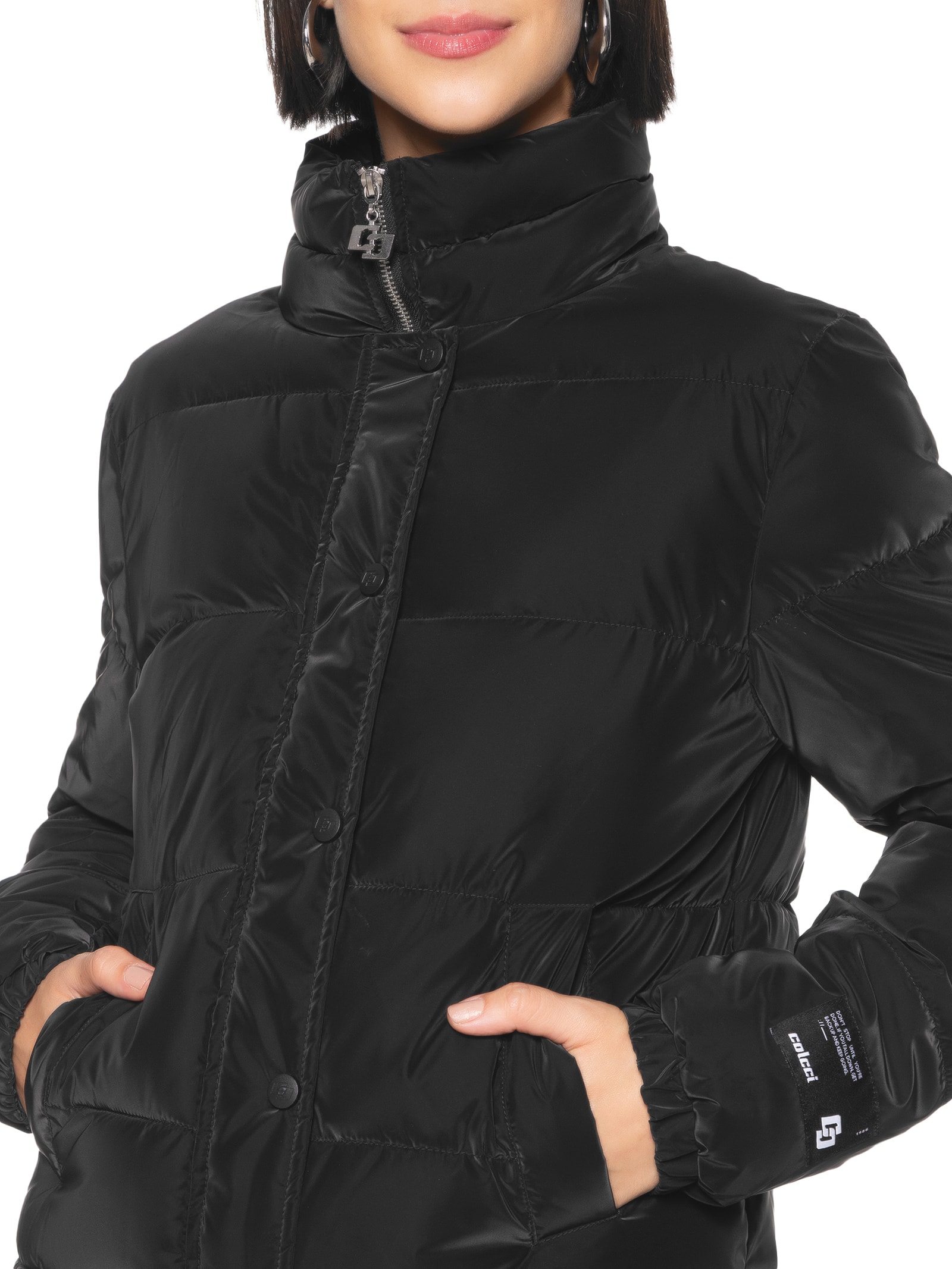 Jaqueta Feminina Puffer Matelasse Preto - Main Image