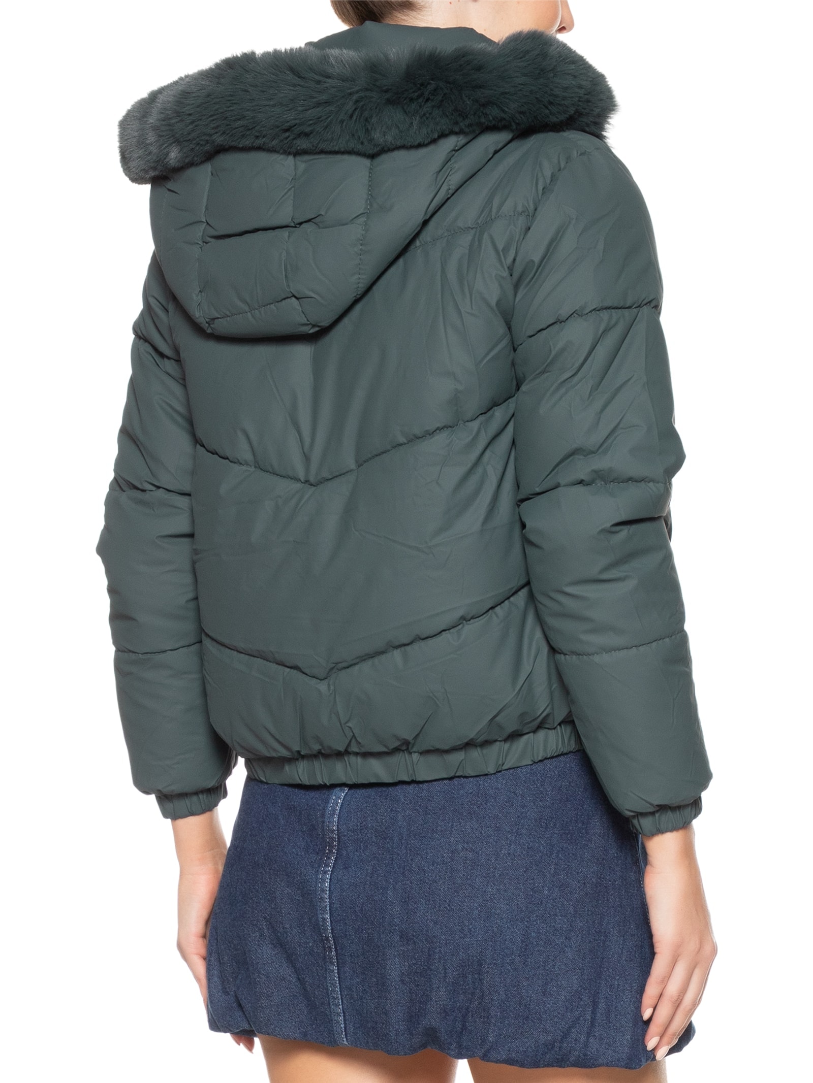Jaqueta Feminina Puffer Verde Market 33