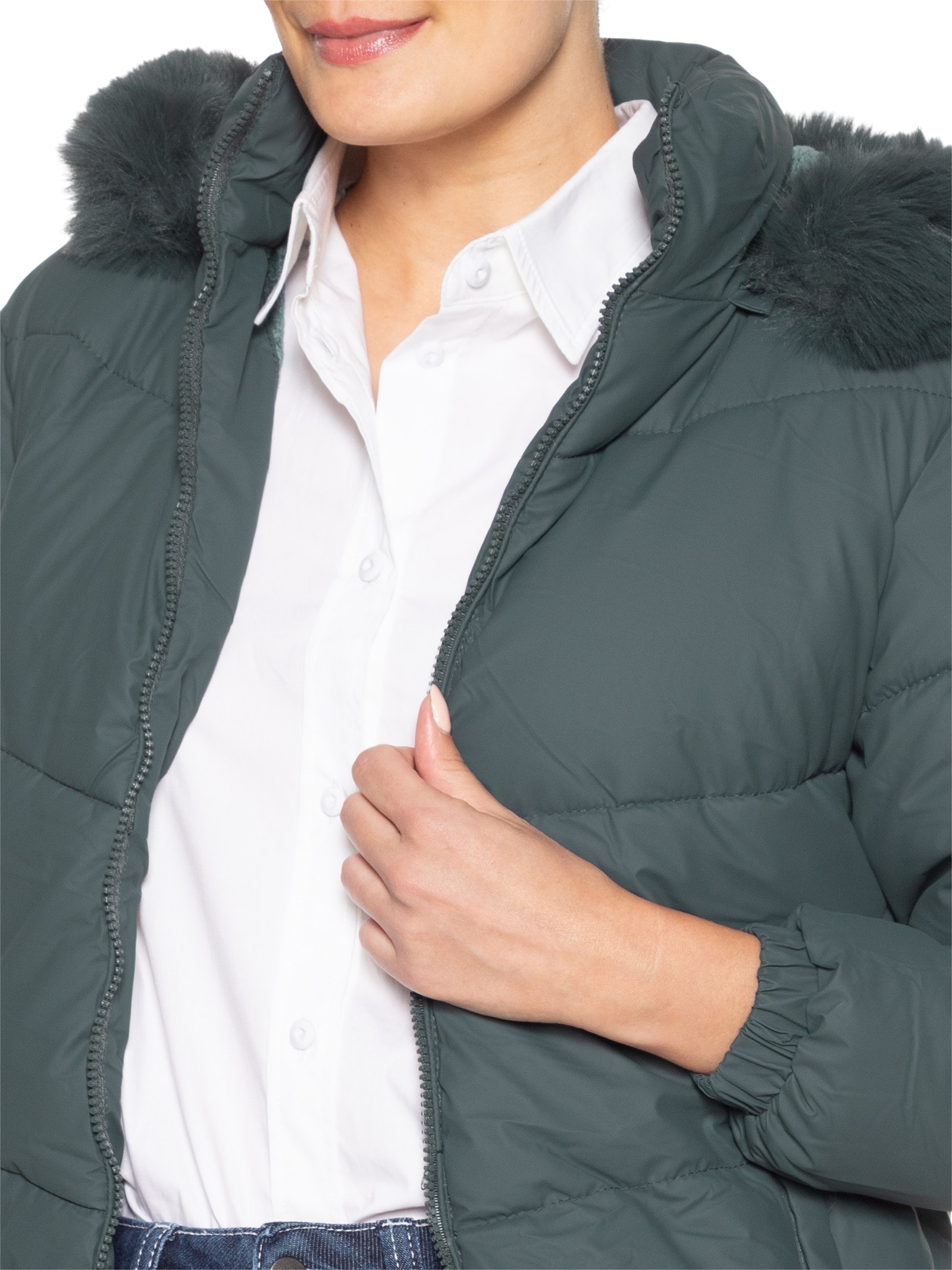 Jaqueta Feminina Puffer Verde Market 33