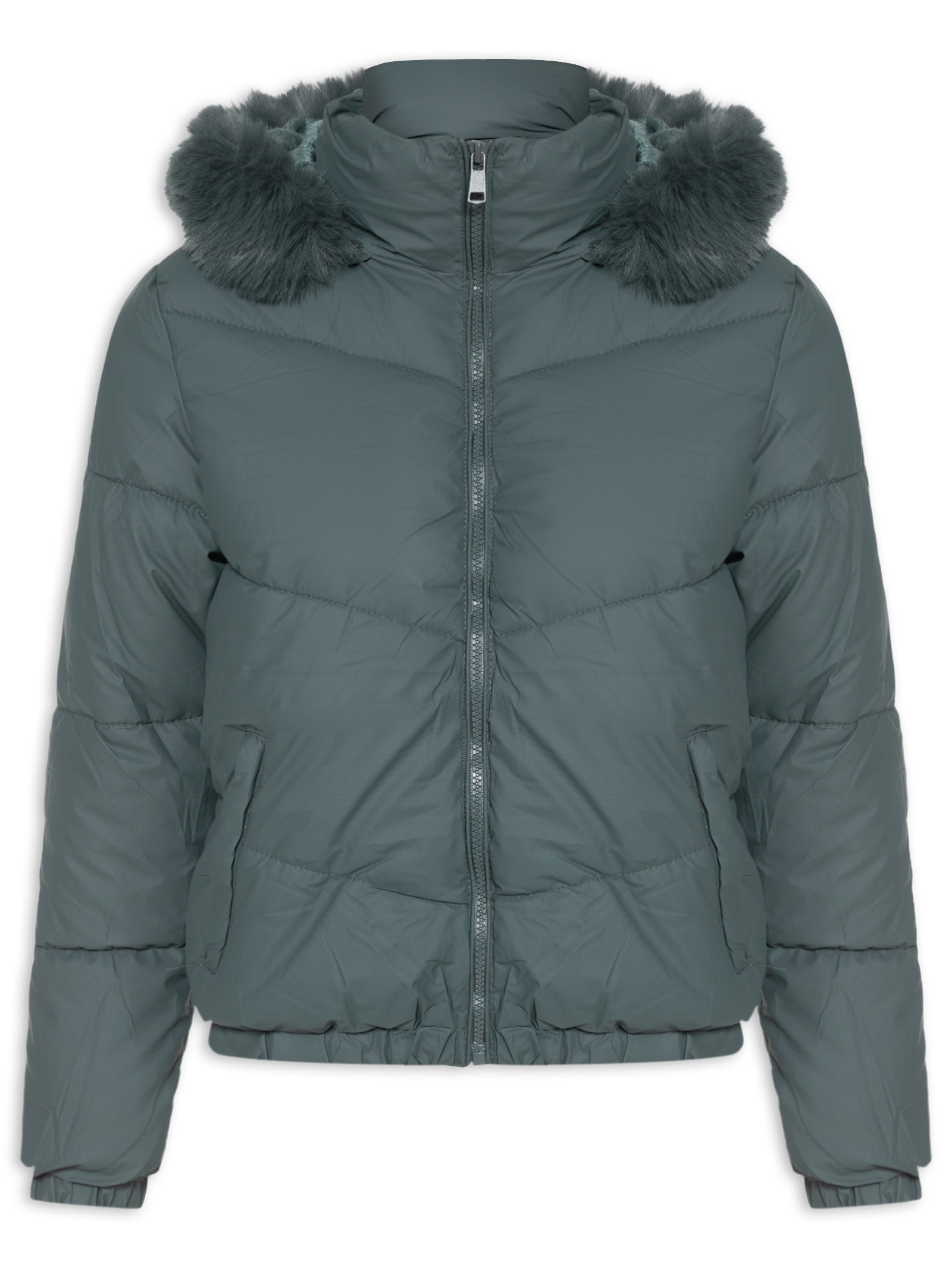 Jaqueta Feminina Puffer Verde Market 33