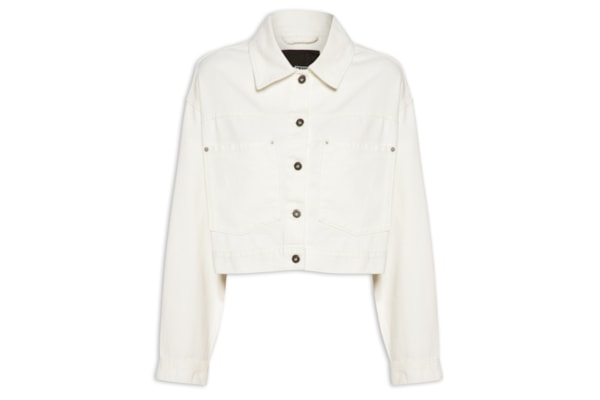 Jaqueta Feminina Raynes Crop Trucker - Branco 