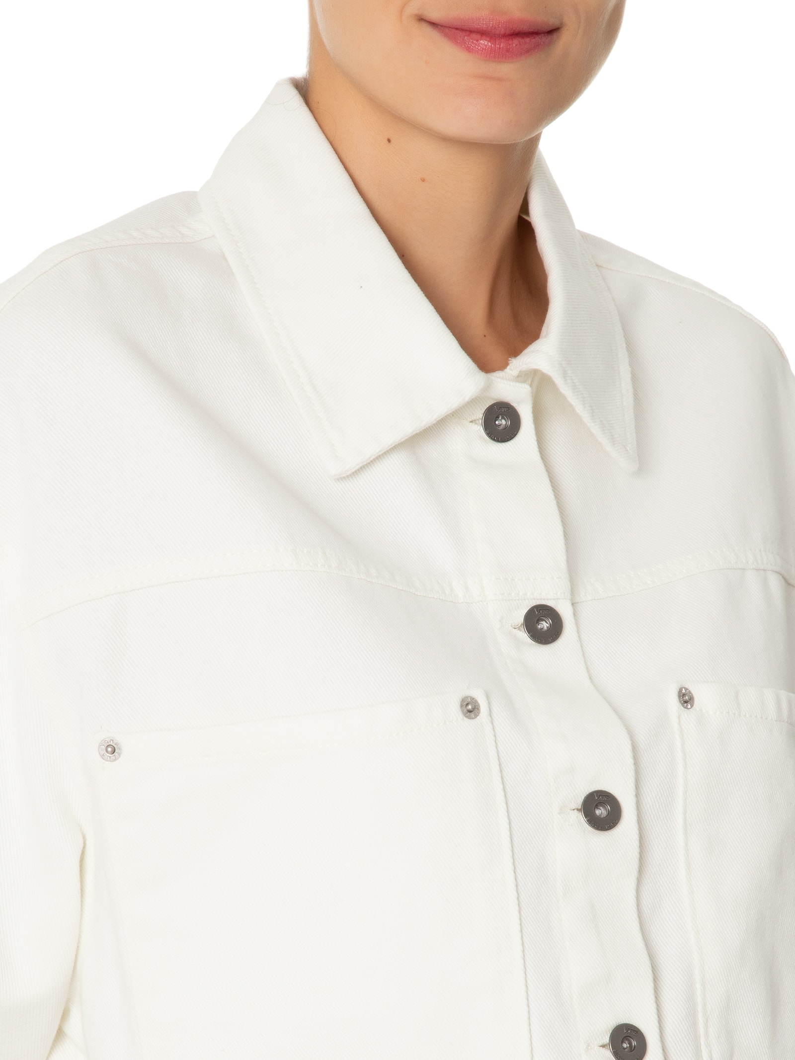 Jaqueta Feminina Raynes Crop Trucker Branco  Vans