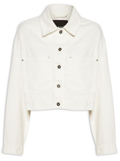 Jaqueta Feminina Raynes Crop Trucker - Branco