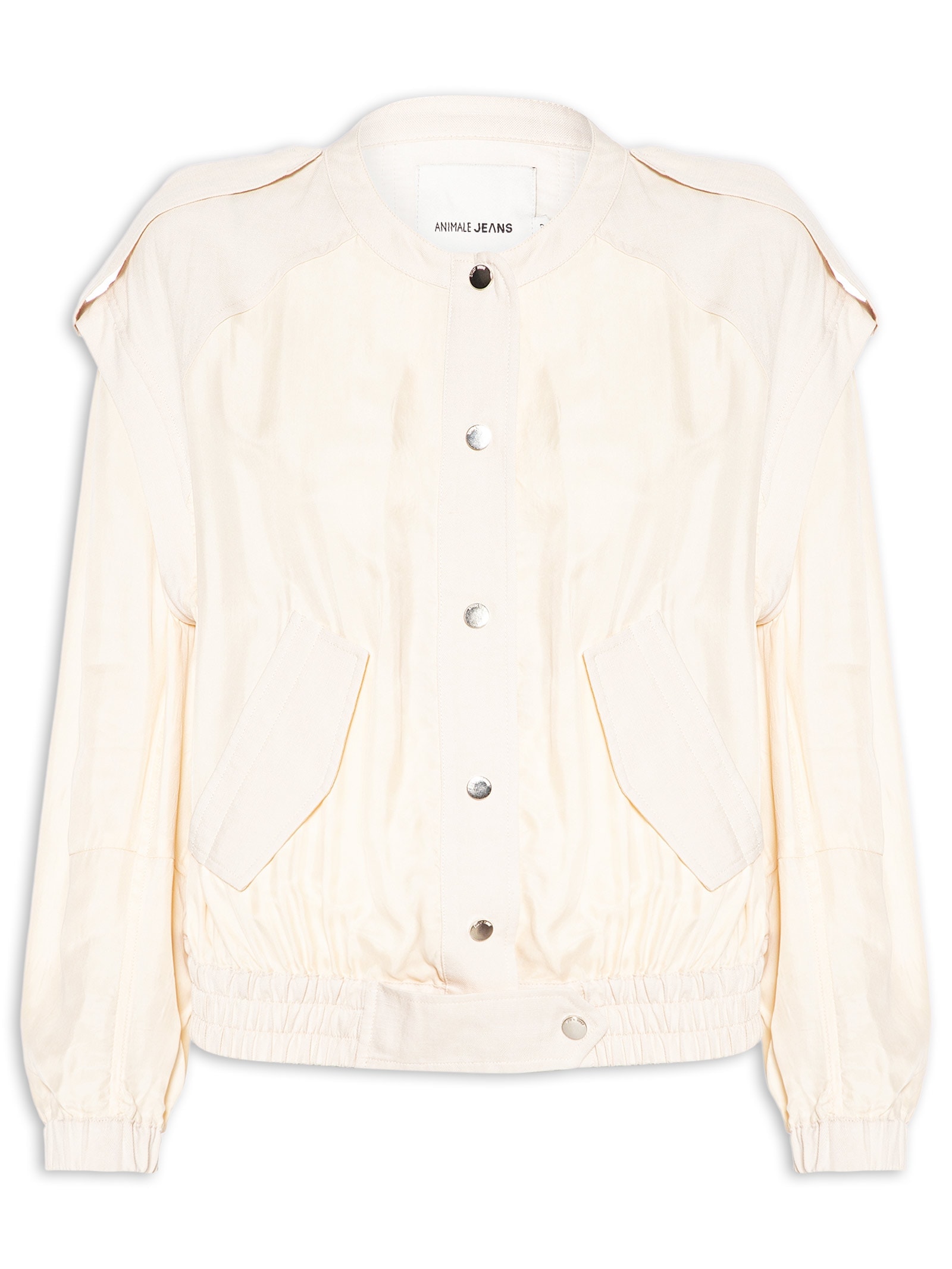 Jaqueta Feminina Recortes Tess Off White Animale Jeans