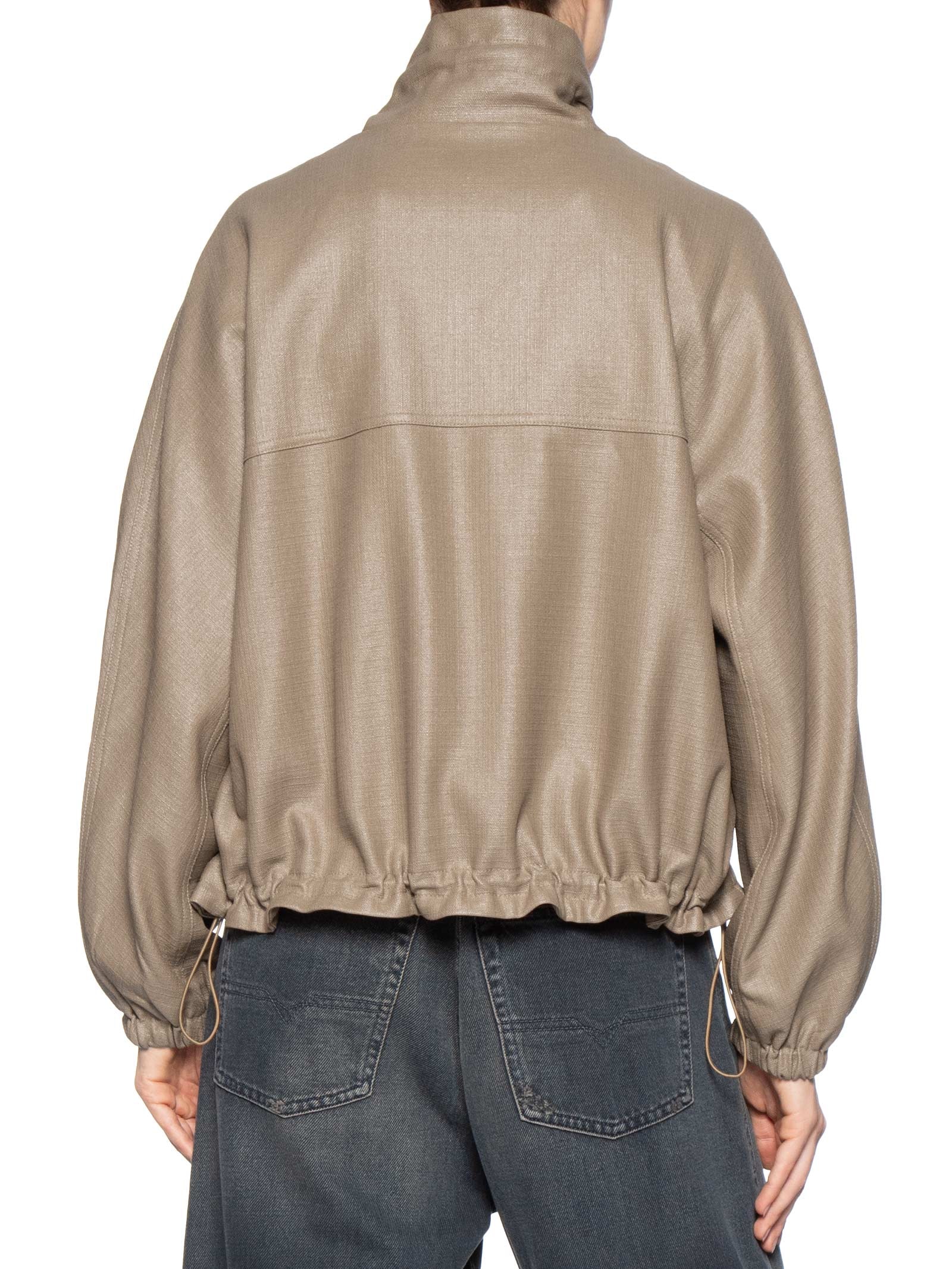 Jaqueta Feminina Resinada Bege Animale Jeans