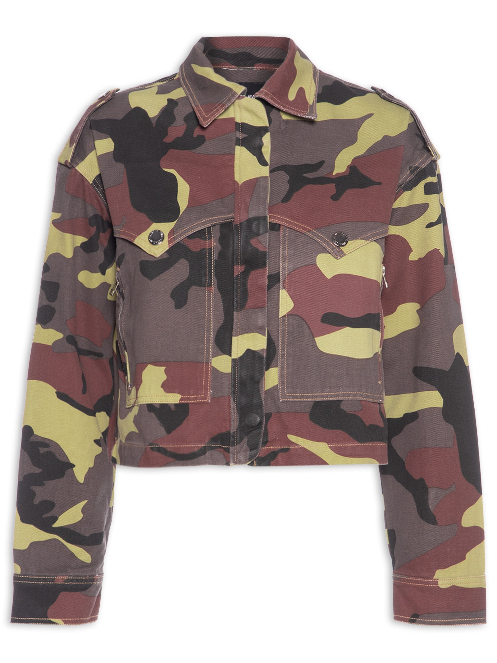 Jaqueta Feminina Sarja Camuflada Verde Animale Jeans