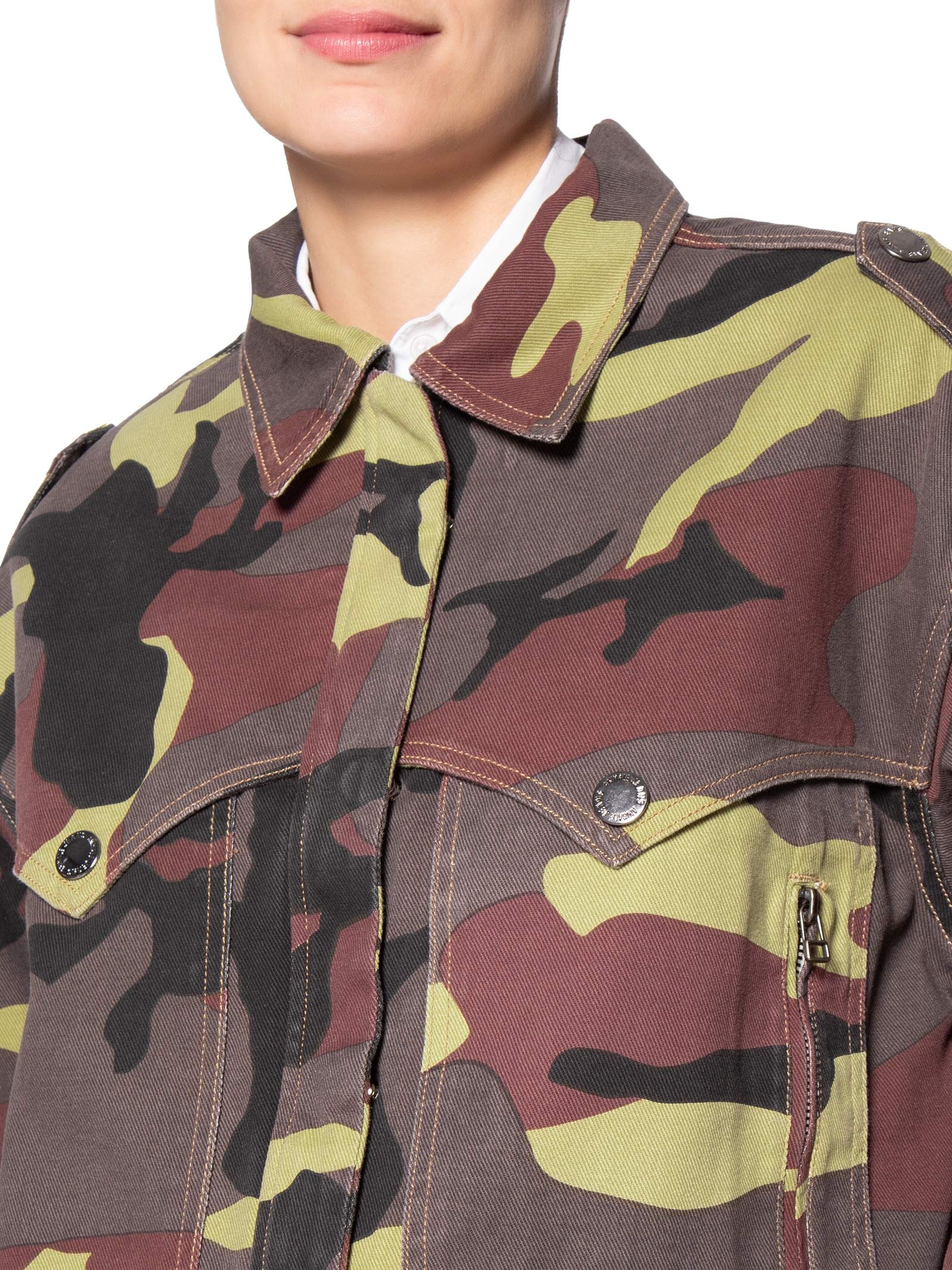 Jaqueta Feminina Sarja Camuflada Verde Animale Jeans