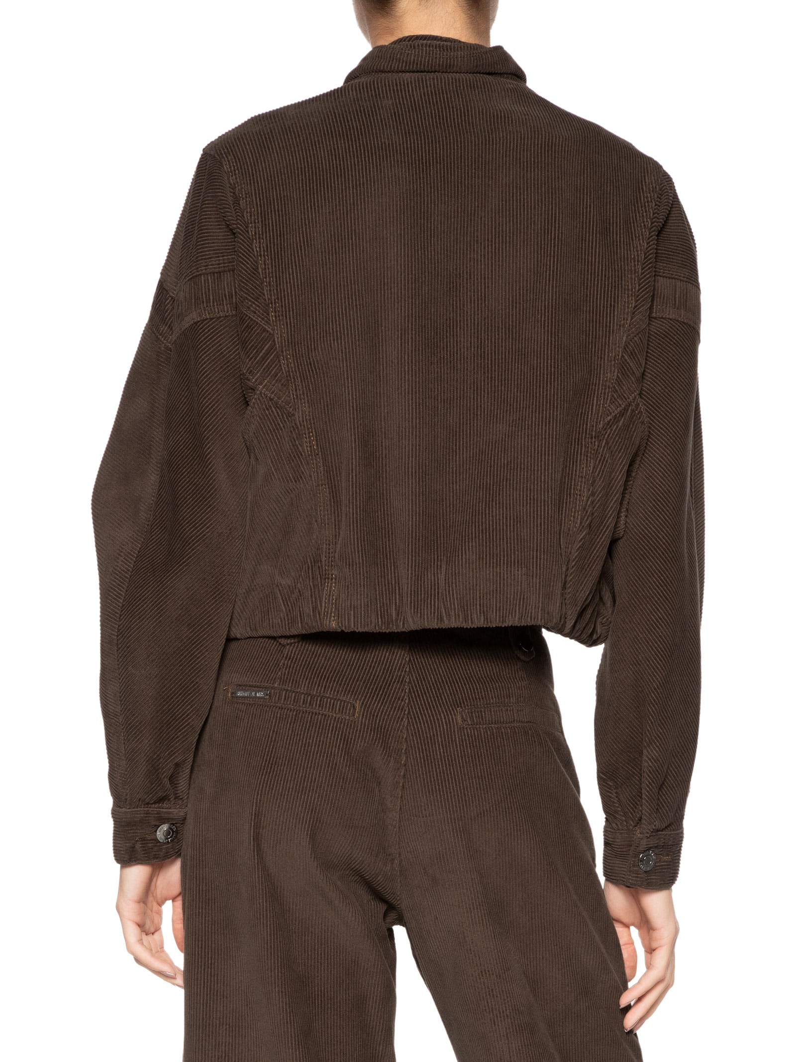 Jaqueta Feminina Sarja Cotelê Bomber Marrom Animale Jeans