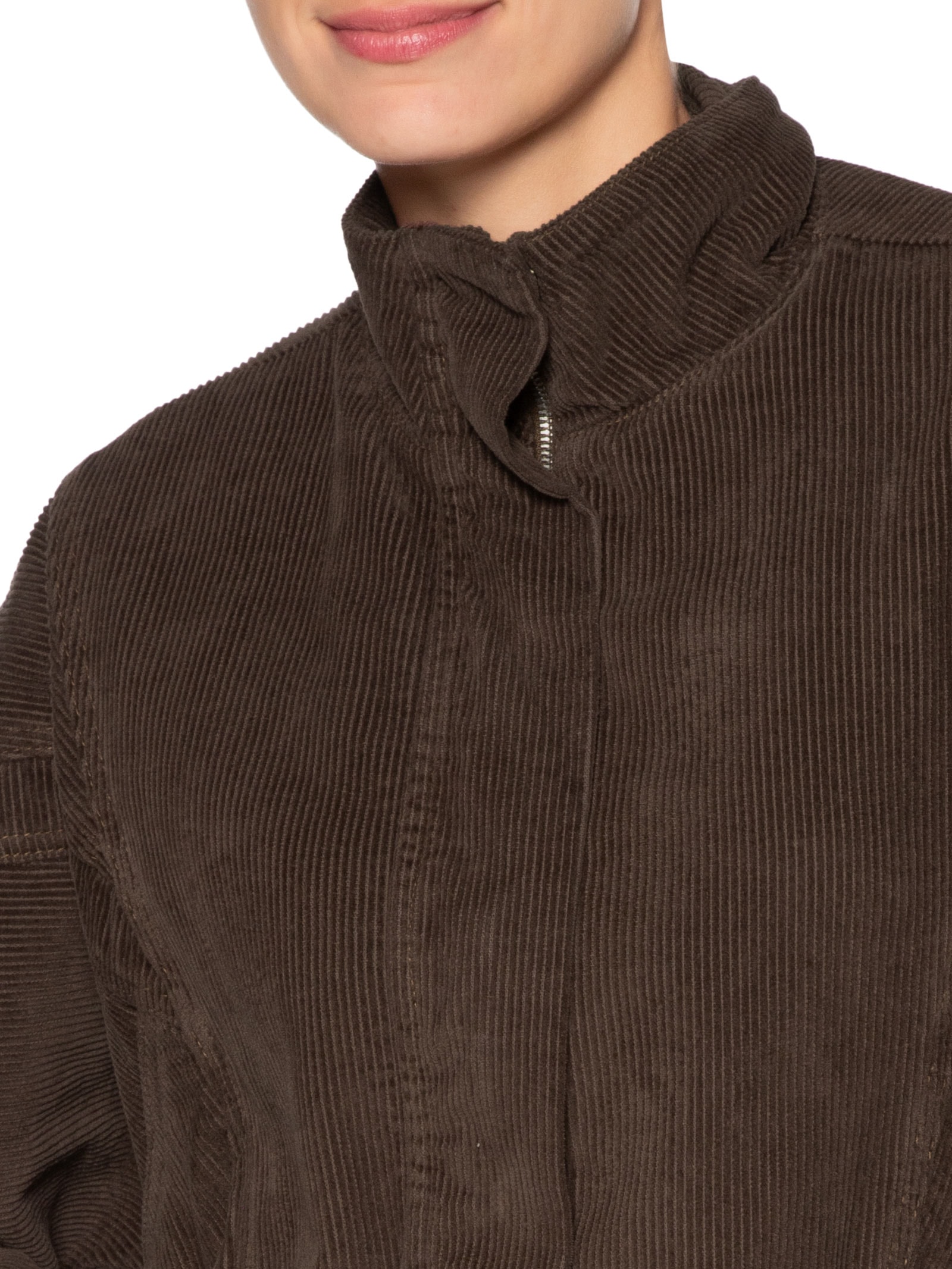 Jaqueta Feminina Sarja Cotelê Bomber Marrom Animale Jeans