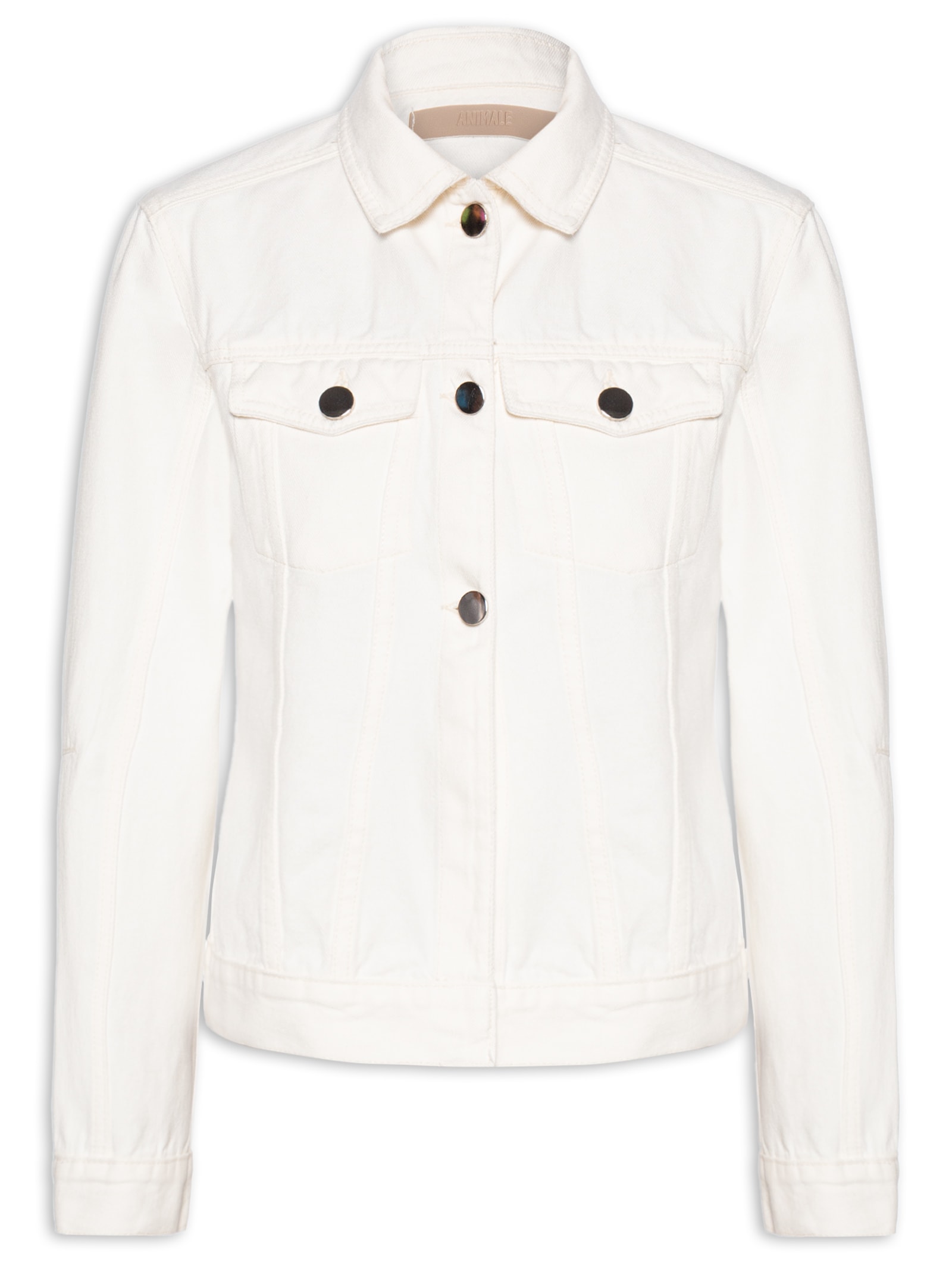 Jaqueta Feminina Sarja Detalhe Costas Branco Animale