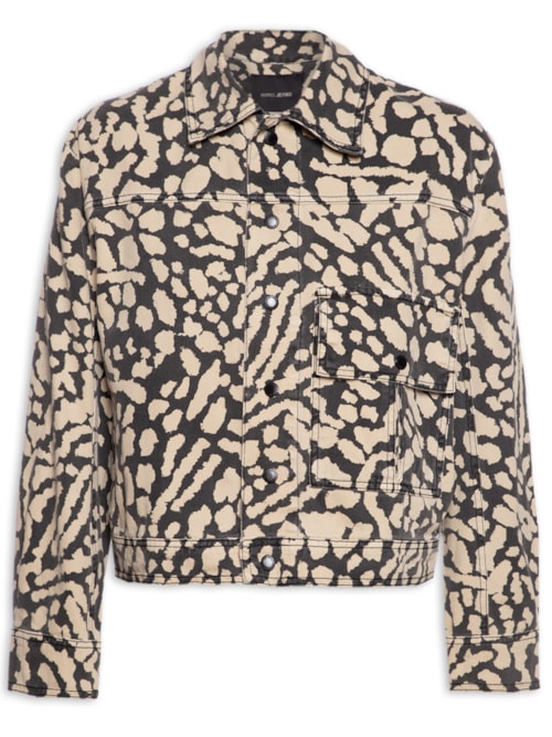 Jaqueta Feminina Sarja Estampada Leopard - Animal Print
