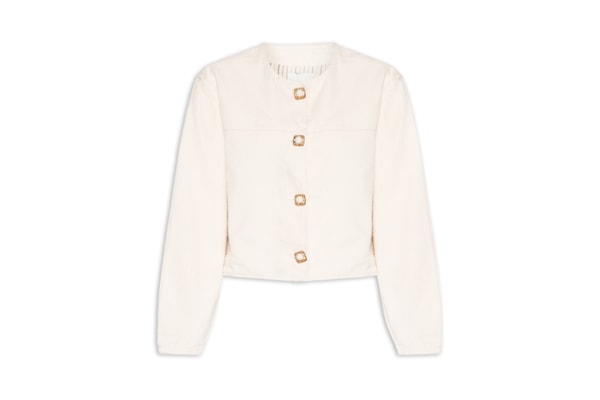 Jaqueta Feminina Sarja Gola Careca - Off White