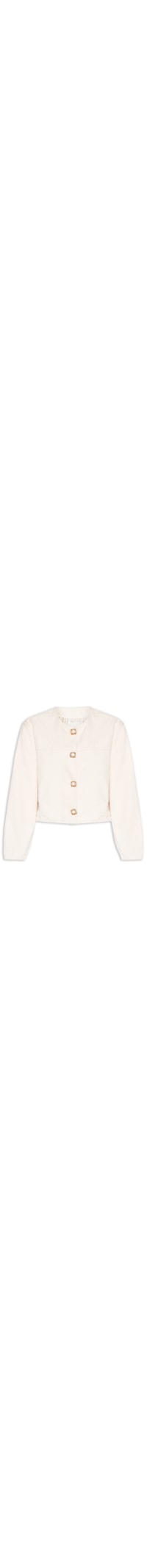 Jaqueta Feminina Sarja Gola Careca - Off White