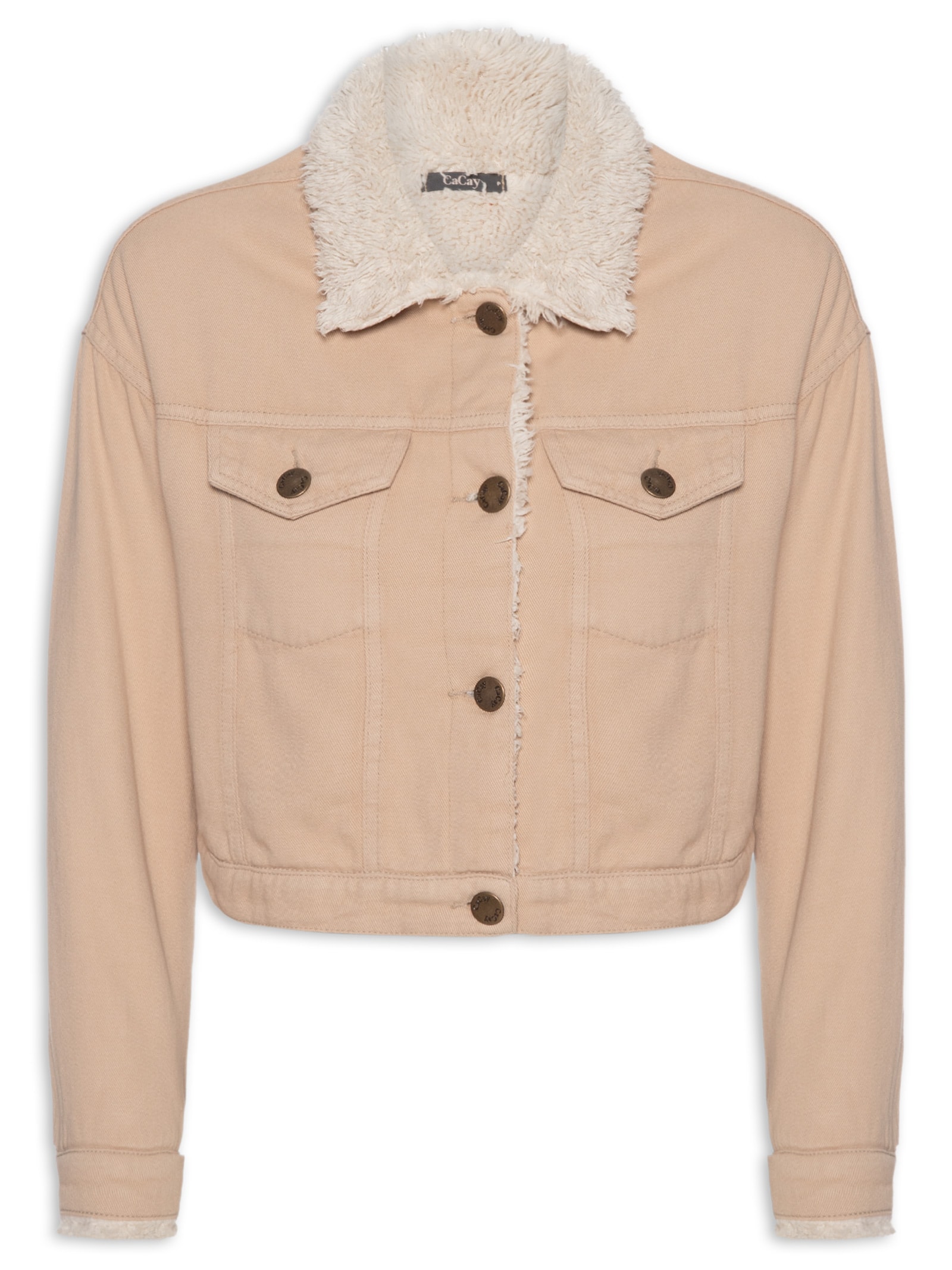 Jaqueta Feminina Sarja Lisa Bege Cacay