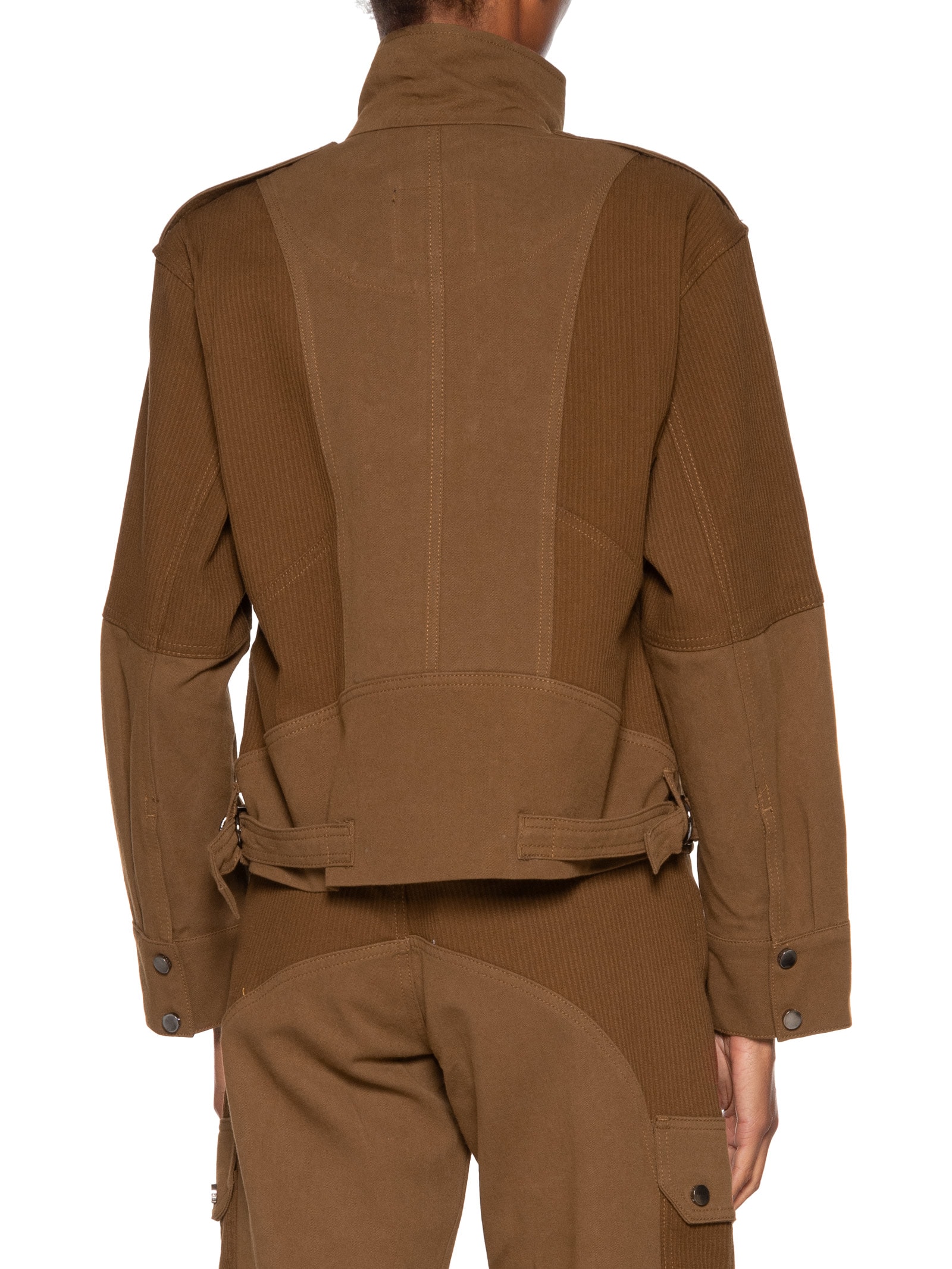 Jaqueta Feminina Sarja Mix Cotele Marrom Animale Jeans