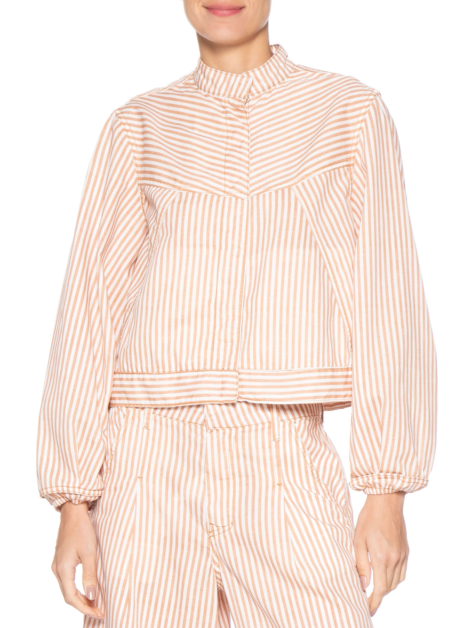 Jaqueta Feminina Sarja Mix Listras Vermelho Dress To