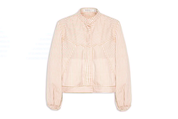 Jaqueta Feminina Sarja Mix Listras - Vermelho