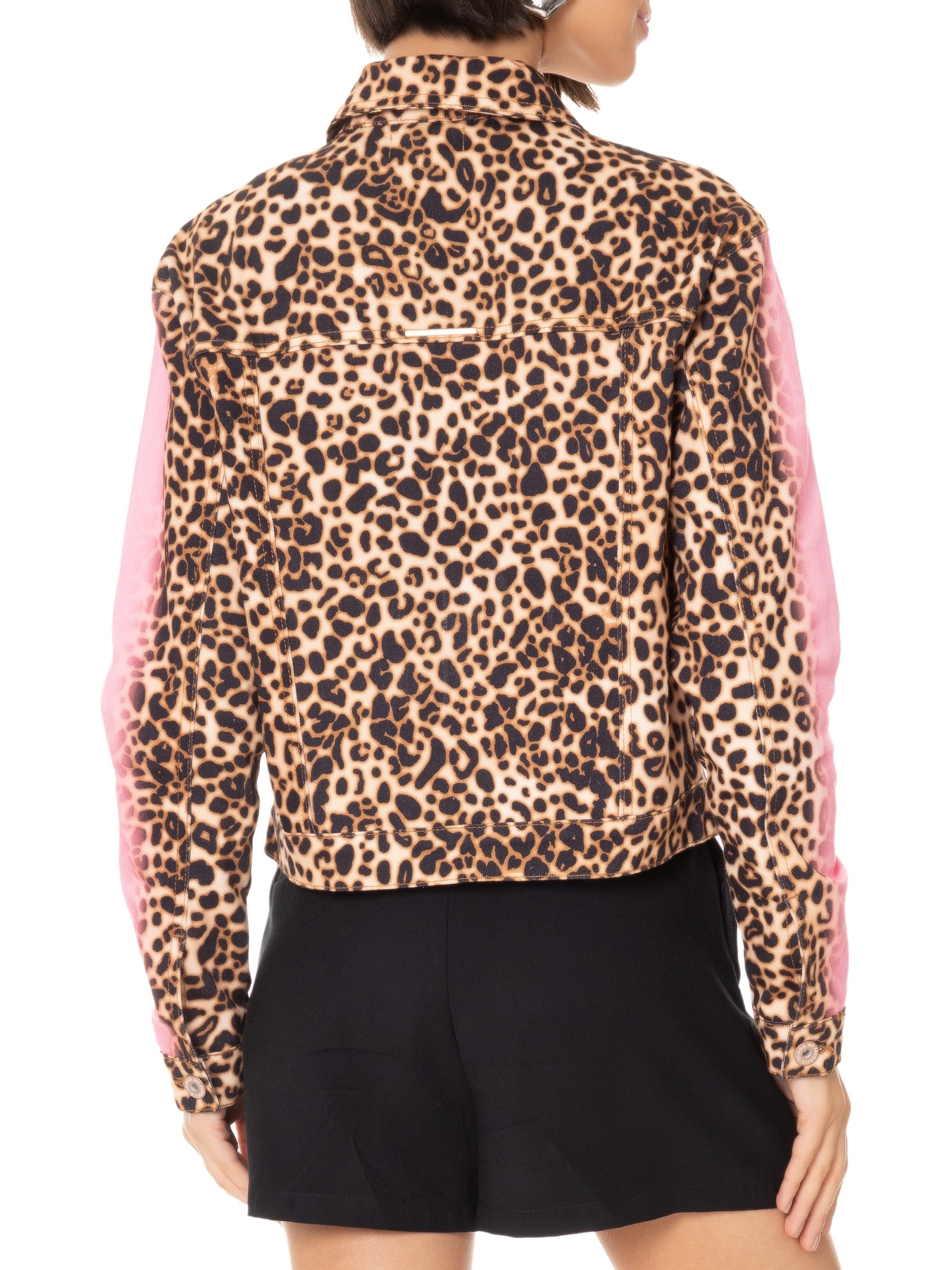 Jaqueta Feminina Sarja Trucker Estampada Animal Print My Favorite Things