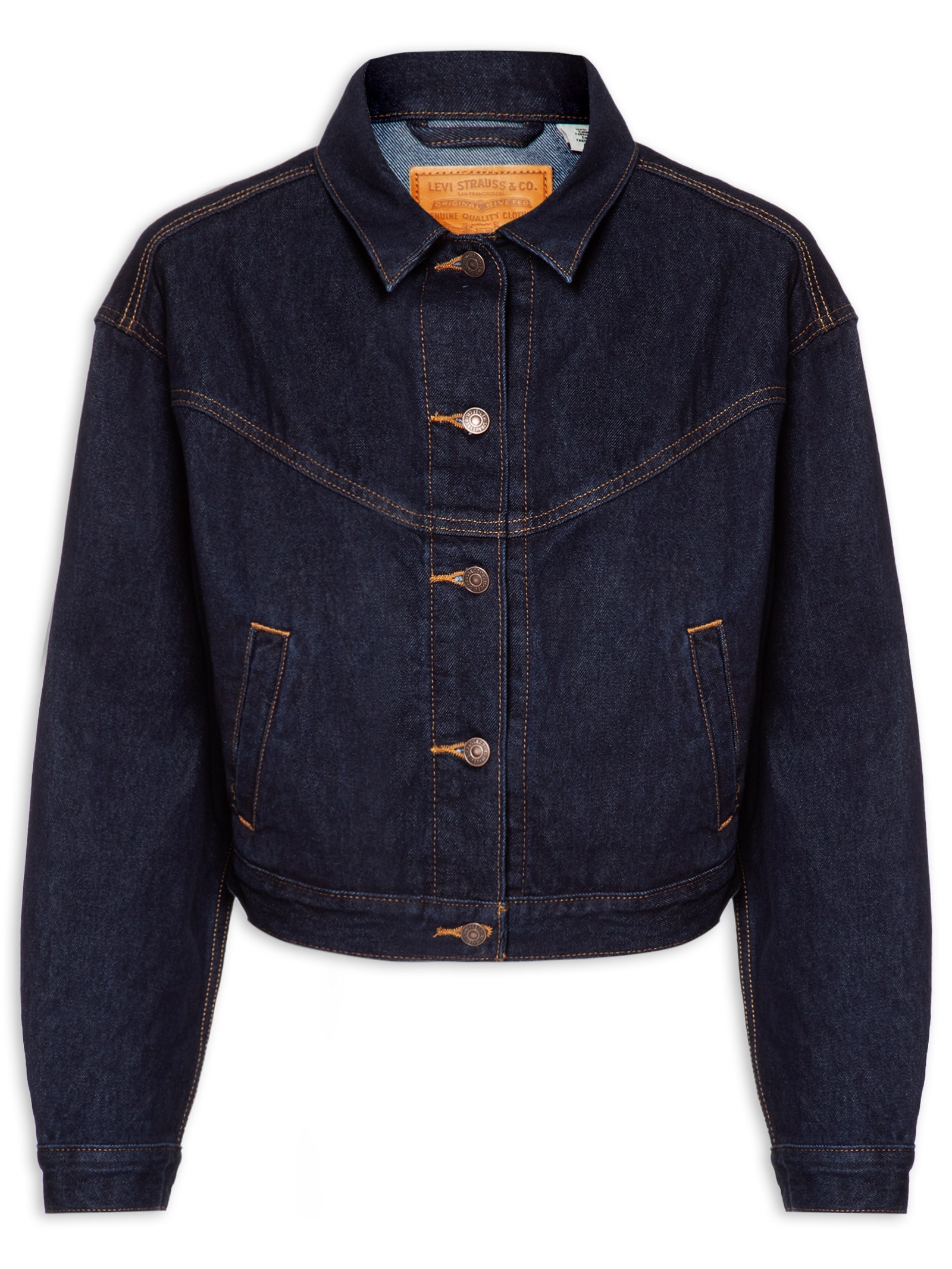 Jaqueta Feminina Shrunken 90s Trckr Wstrn Azul Levi's