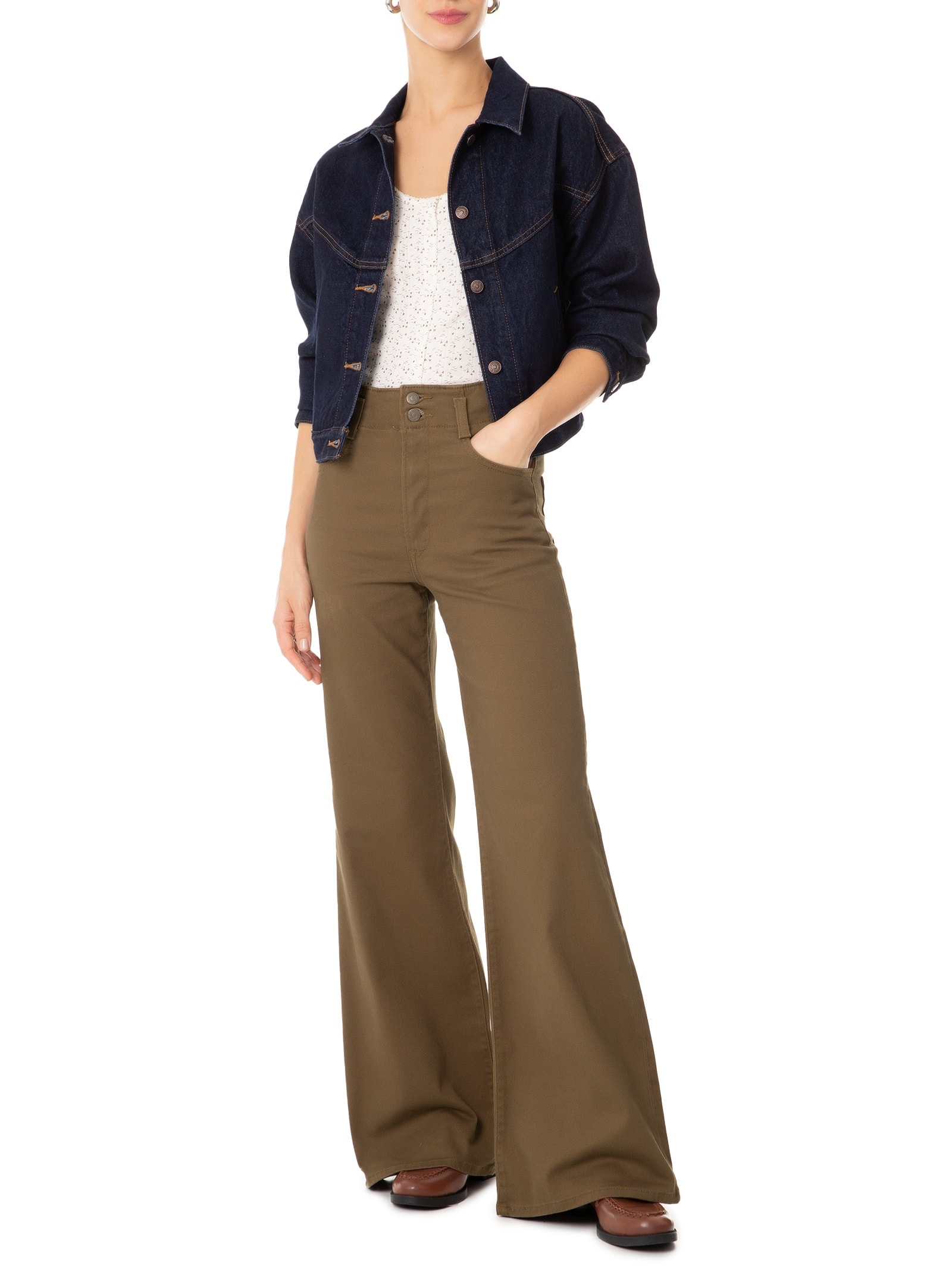 Jaqueta Feminina Shrunken 90s Trckr Wstrn Azul Levi's