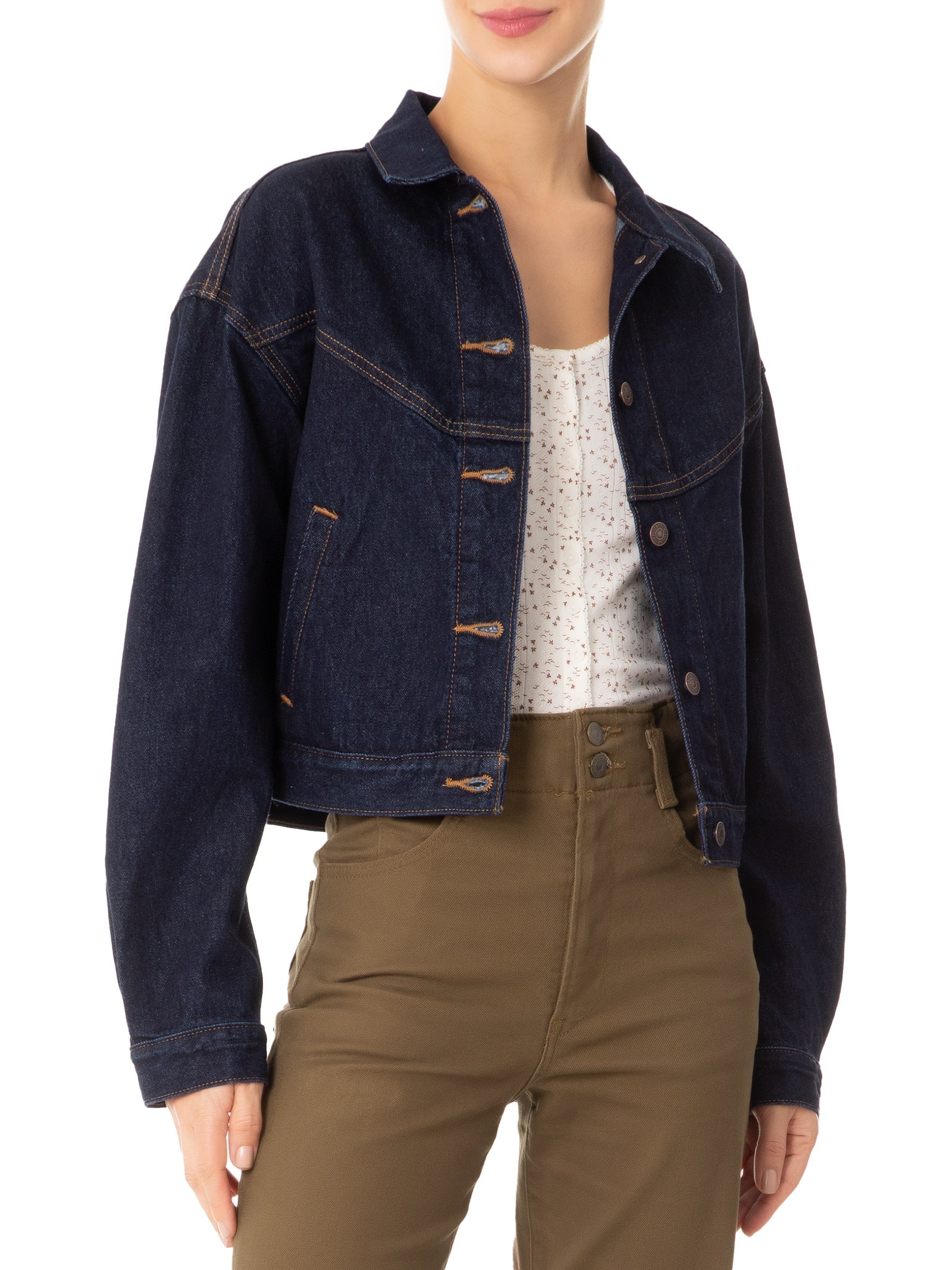 Jaqueta Feminina Shrunken 90s Trckr Wstrn Azul Levi's