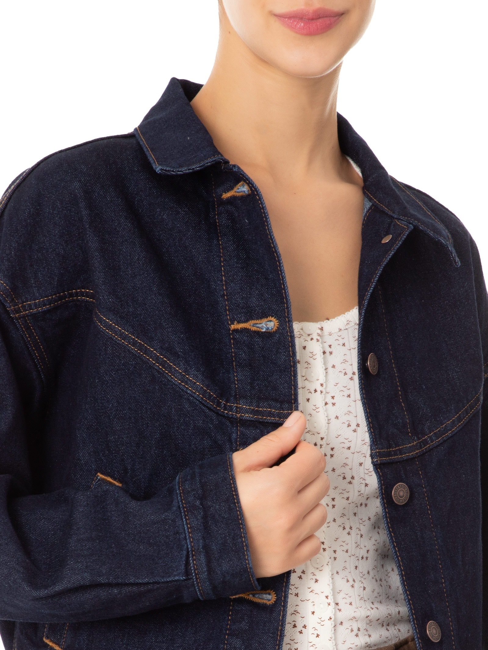 Jaqueta Feminina Shrunken 90s Trckr Wstrn Azul Levi's