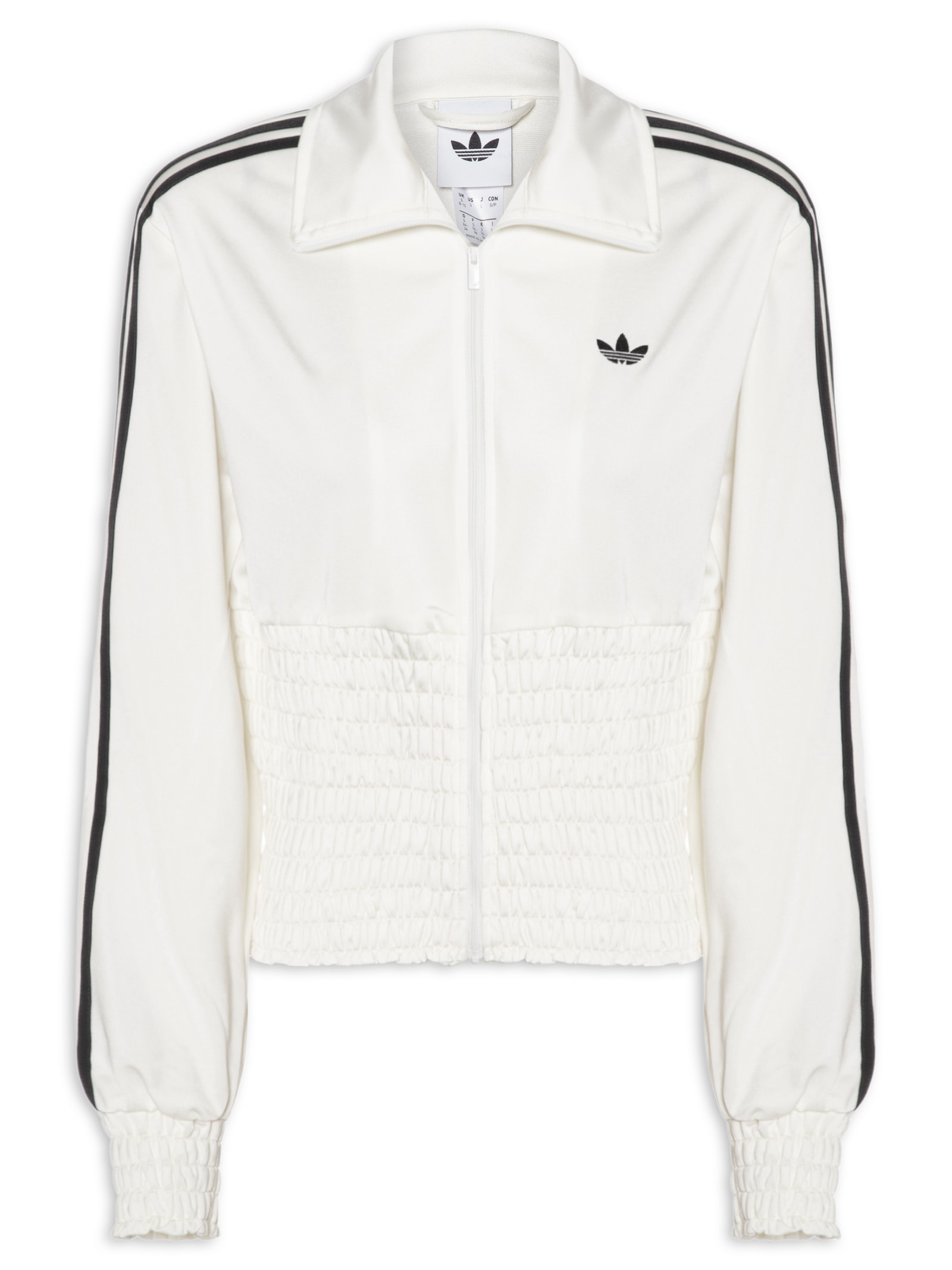 Jaqueta Feminina Smocked Firebird Tt Branco Adidas Originals