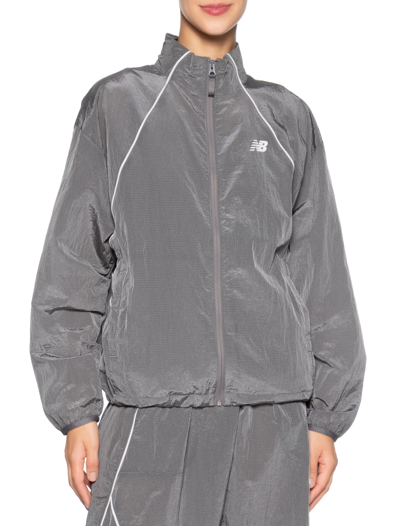 Jaqueta Feminina Sport Legacy Woven Cinza New Balance