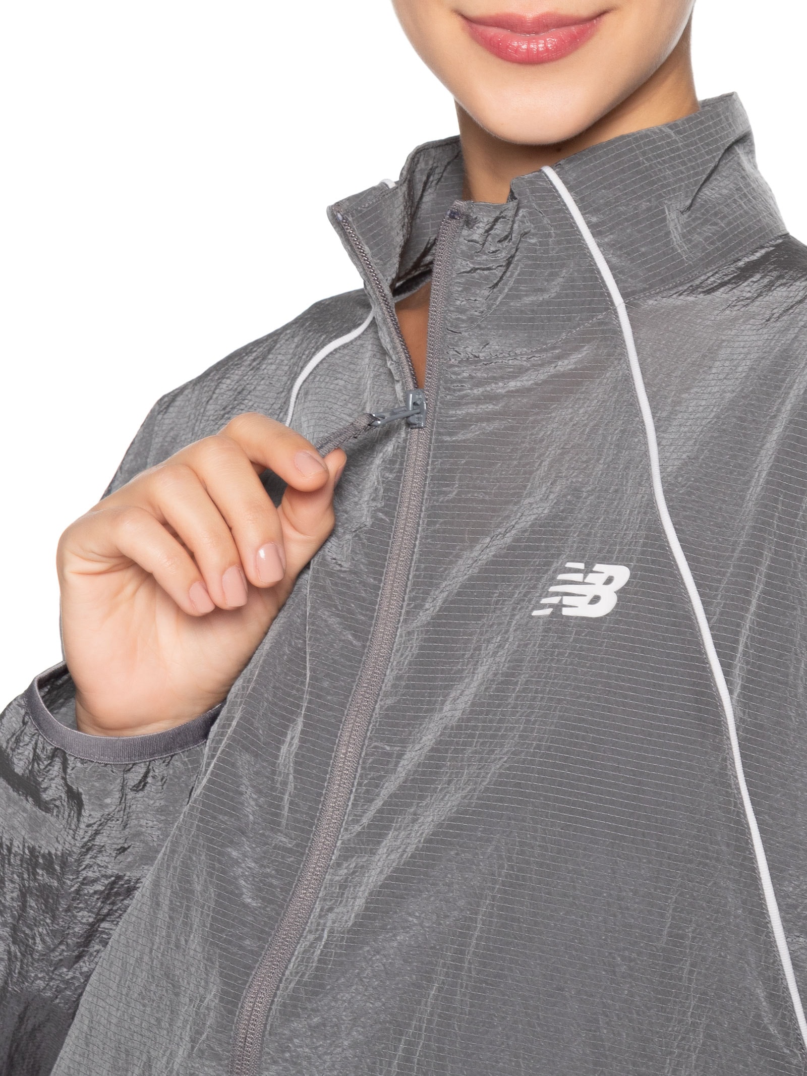 Jaqueta Feminina Sport Legacy Woven Cinza New Balance