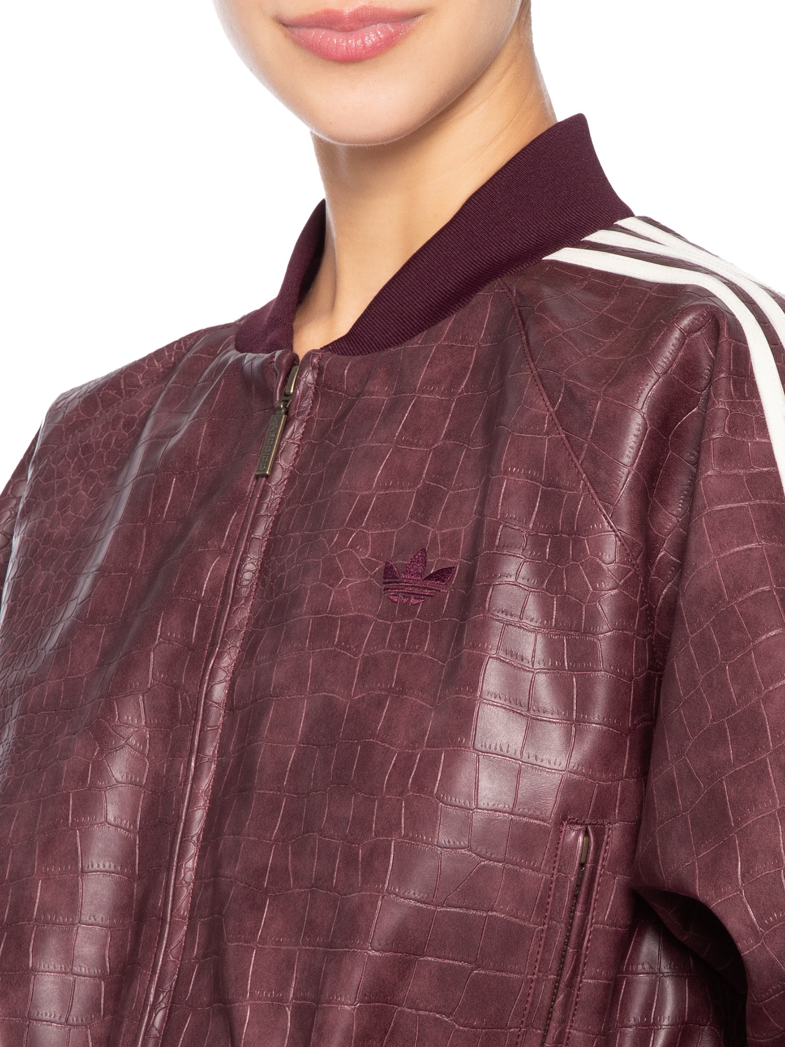 Jaqueta Feminina SST Pleather Marrom Adidas Originals