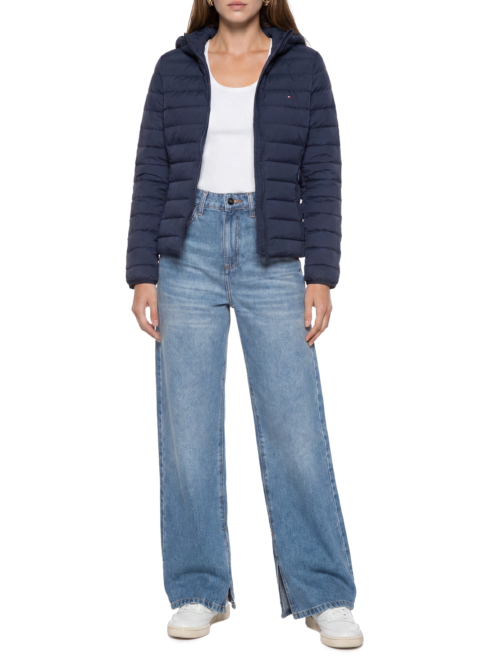 Jaqueta Feminina Stretch Nylon LW Down Azul Tommy Hilfiger