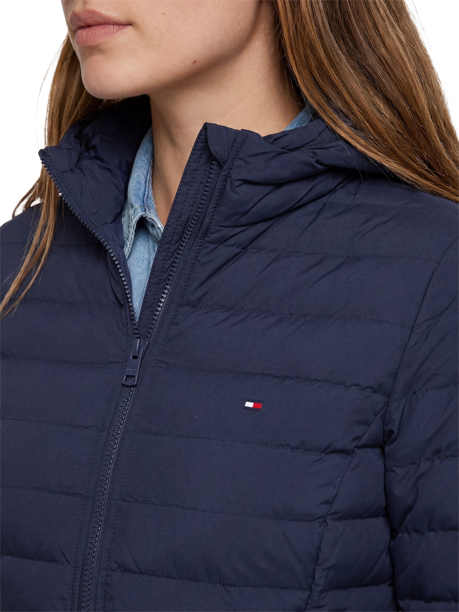 Jaqueta Feminina Stretch Nylon LW Down Azul Tommy Hilfiger