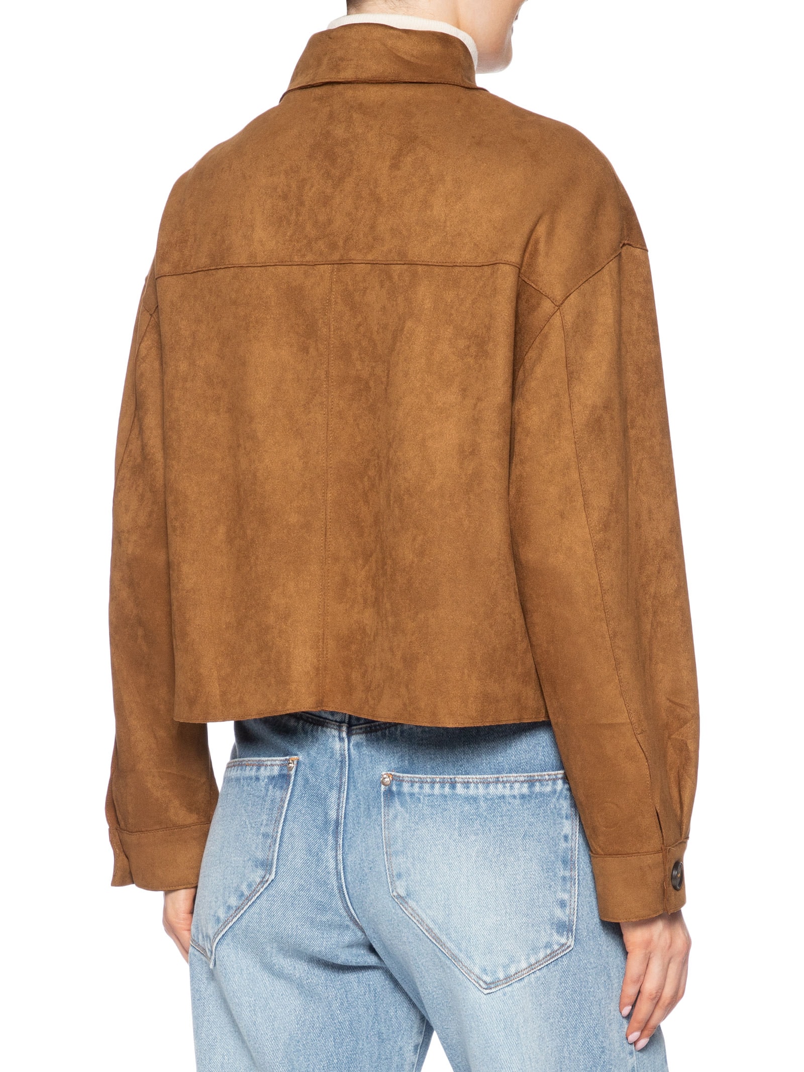 Jaqueta Feminina Suede Bege Basiq