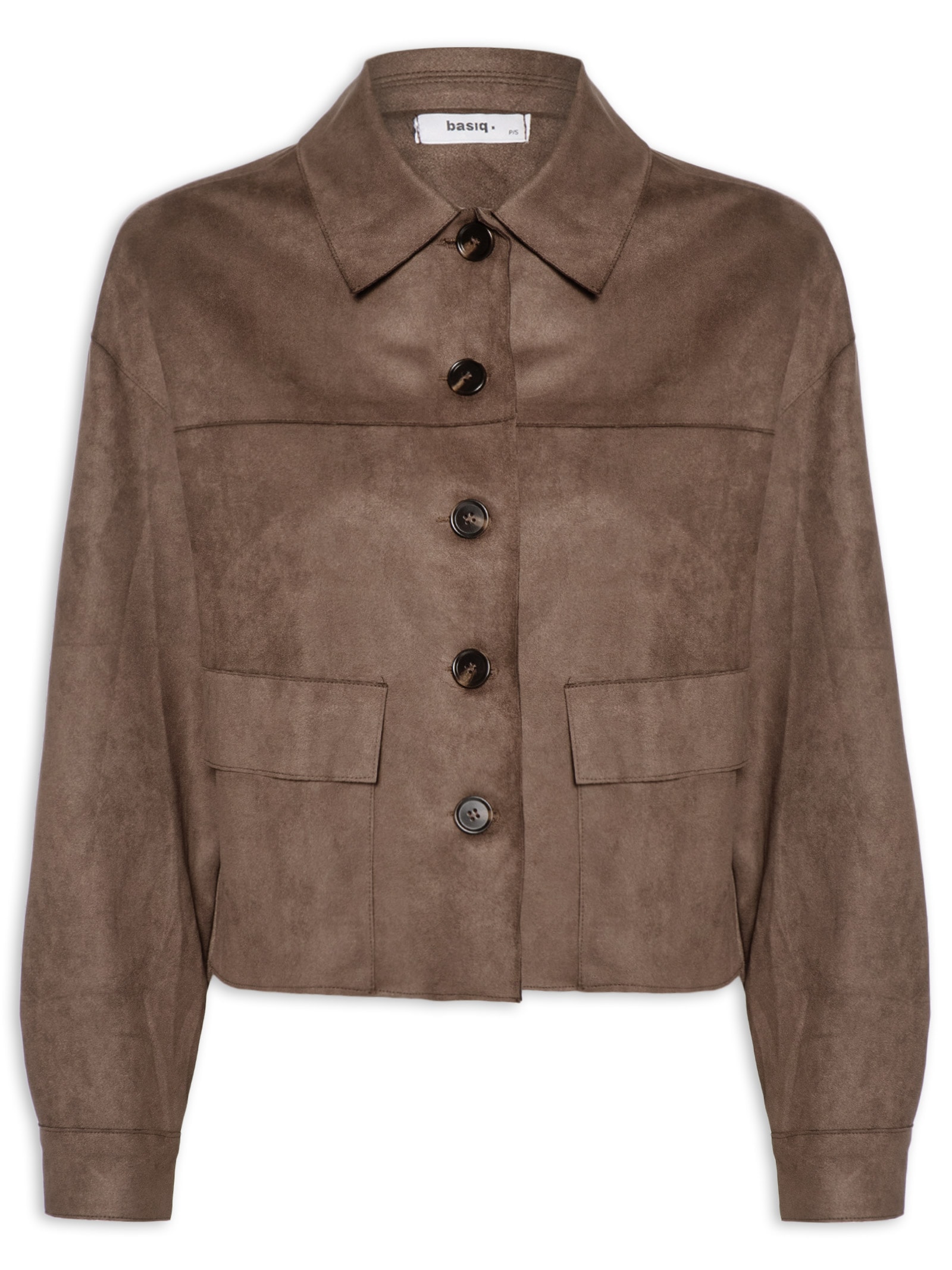 Jaqueta Feminina Suede Marrom Basiq