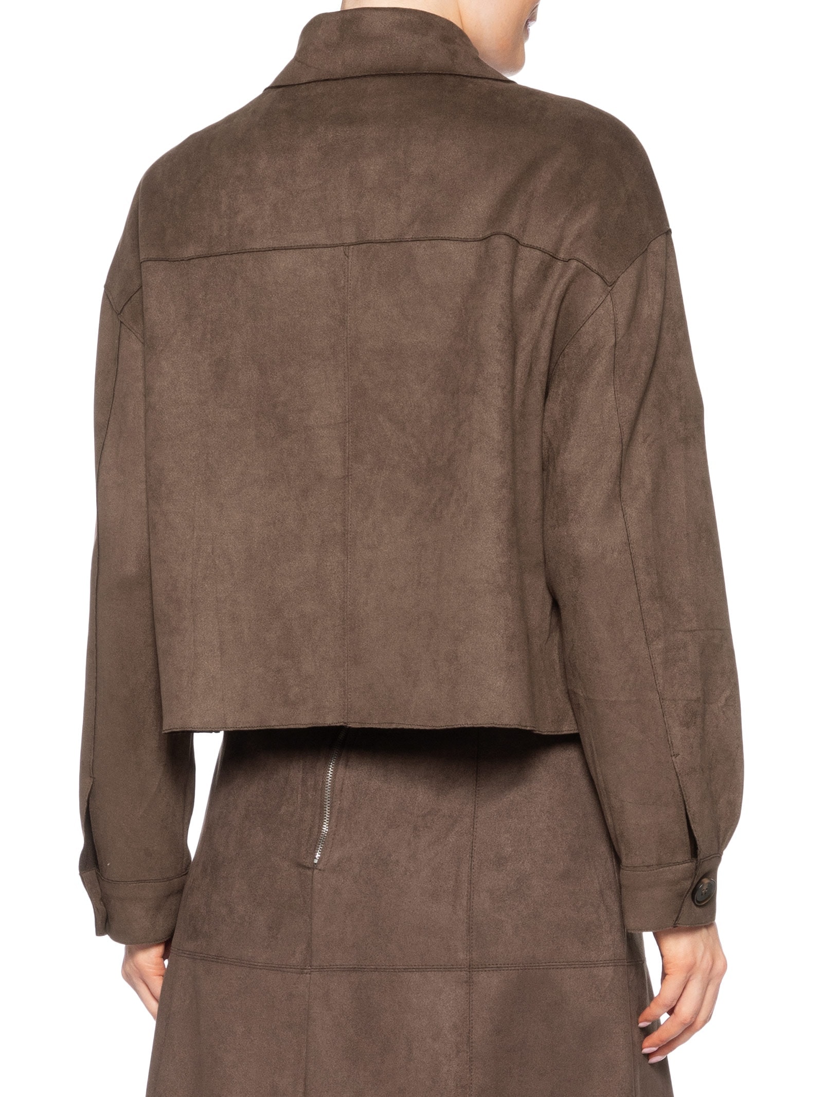 Jaqueta Feminina Suede Marrom Basiq