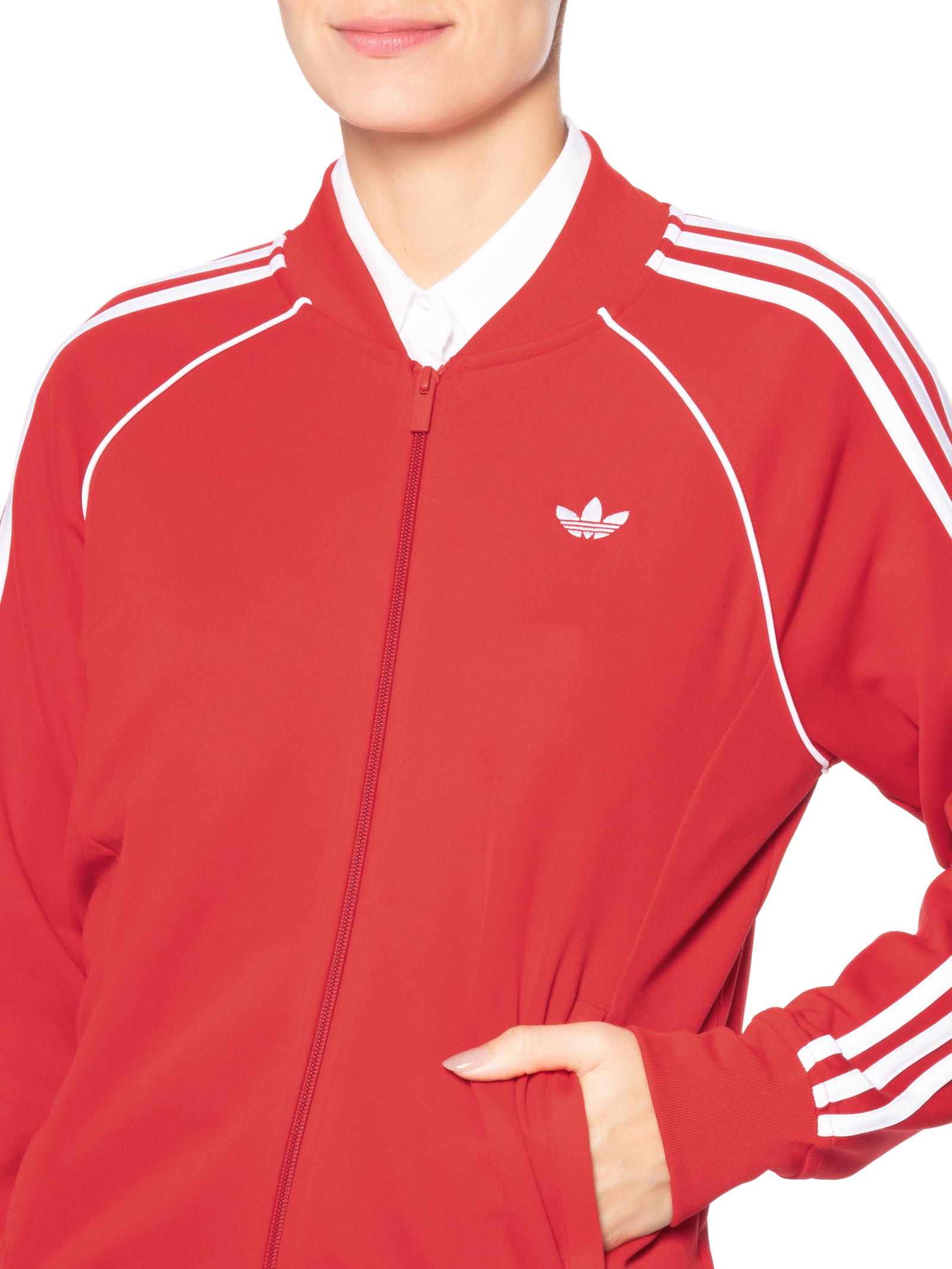 Jaqueta Feminina  Superstar Track Top Vermelho Adidas Originals