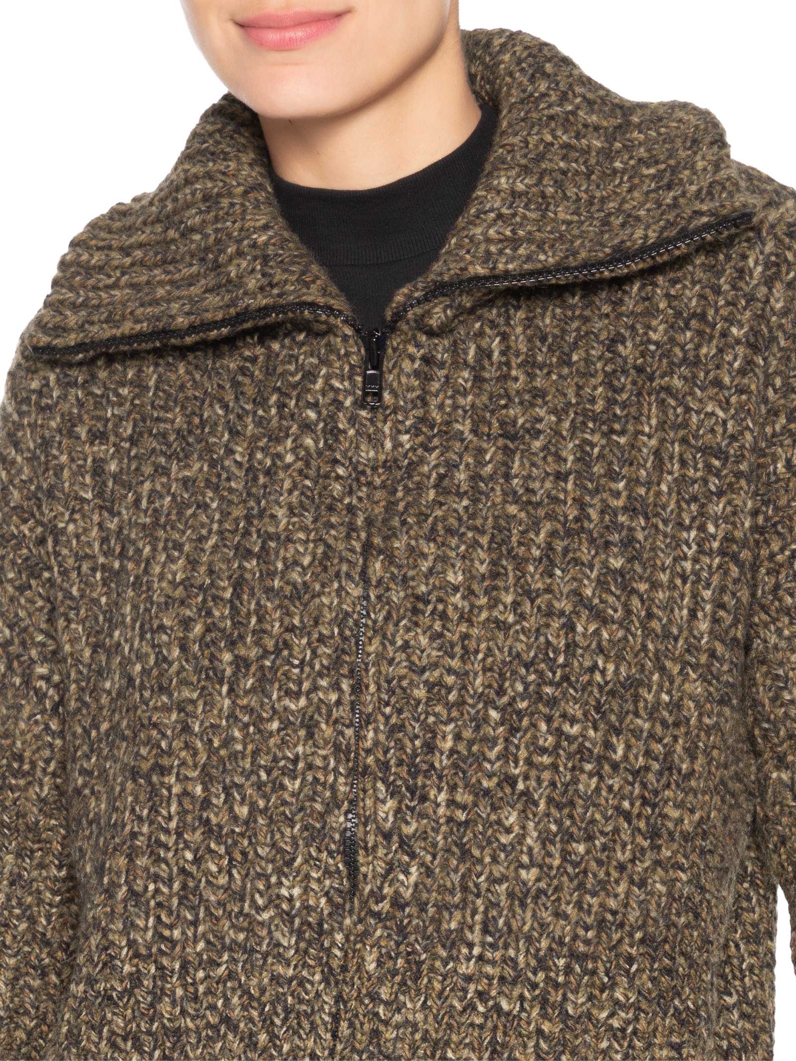 Jaqueta Feminina Tricot Marrom Anselmi