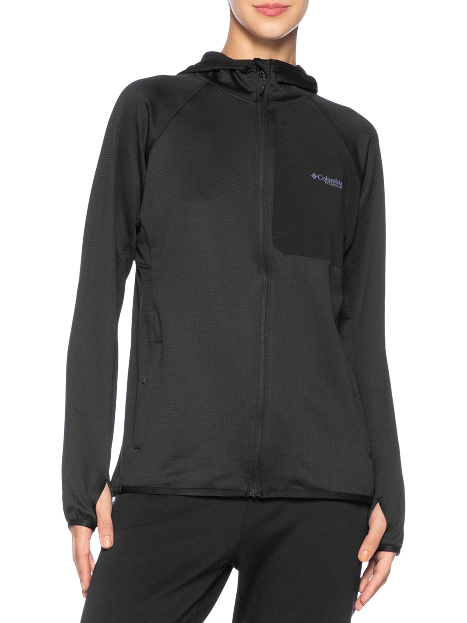 Jaqueta Feminina Triple Canyon™ Grid Fleece Hooded Fz Preto Columbia