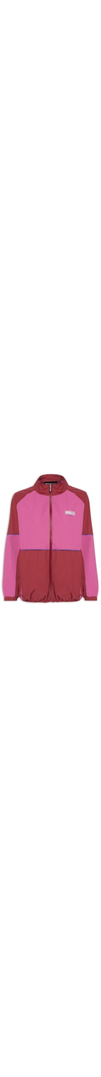Jaqueta Feminina Turtleneck Panel Sport Vintage - Rosa