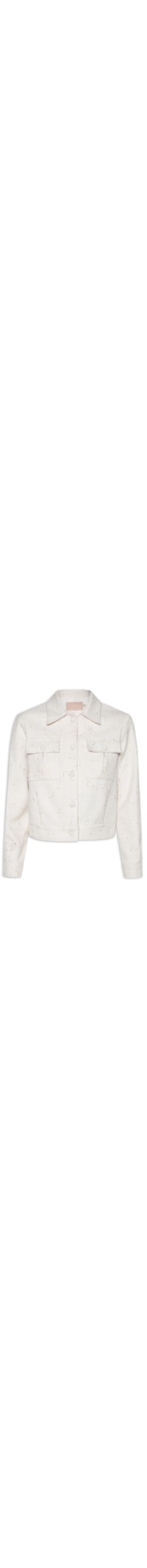 Jaqueta Feminina Tweed Detalhe De Brilho Highline - Off White