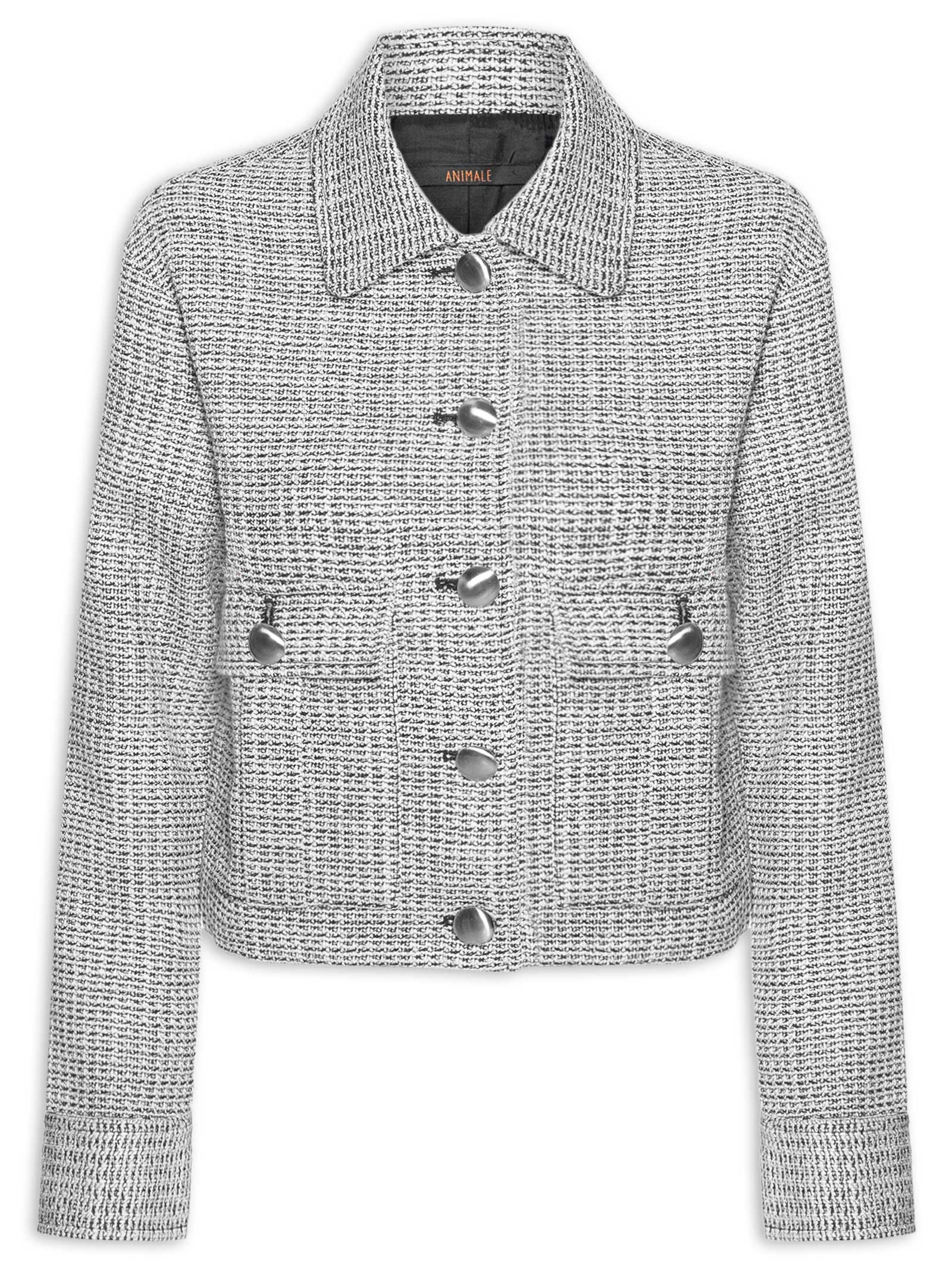 Jaqueta Feminina Tweed Preto Animale