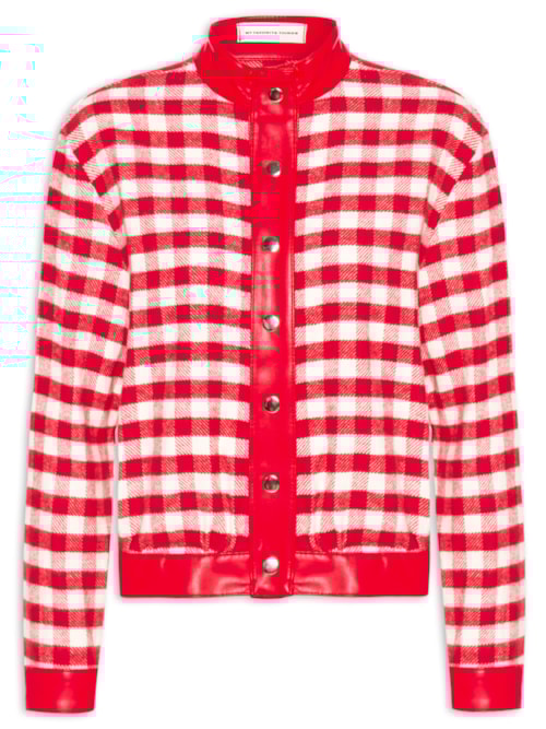 Jaqueta Feminina Xadrez – Vermelho
