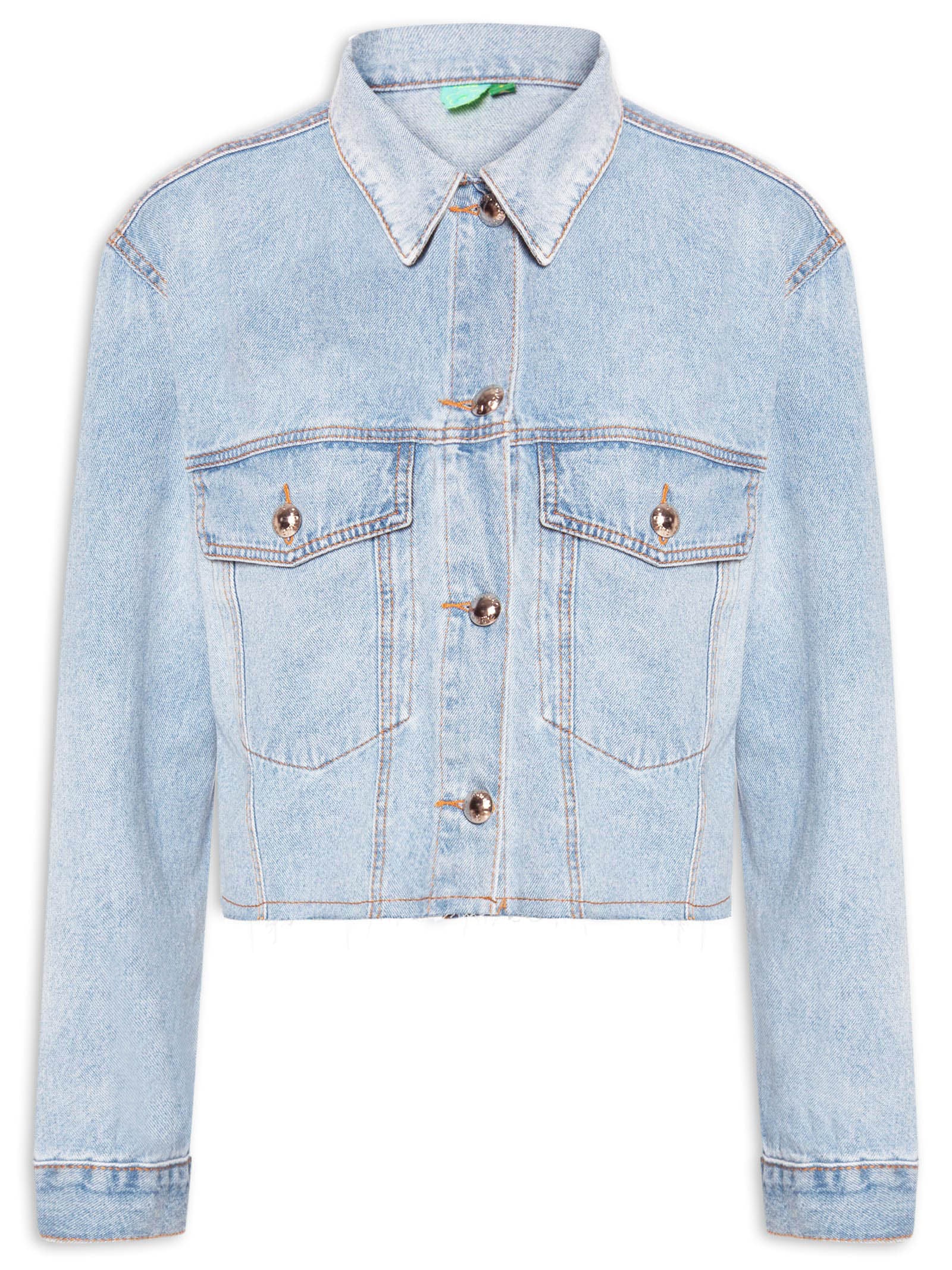Jaqueta Jeans Cropped Azul Farm