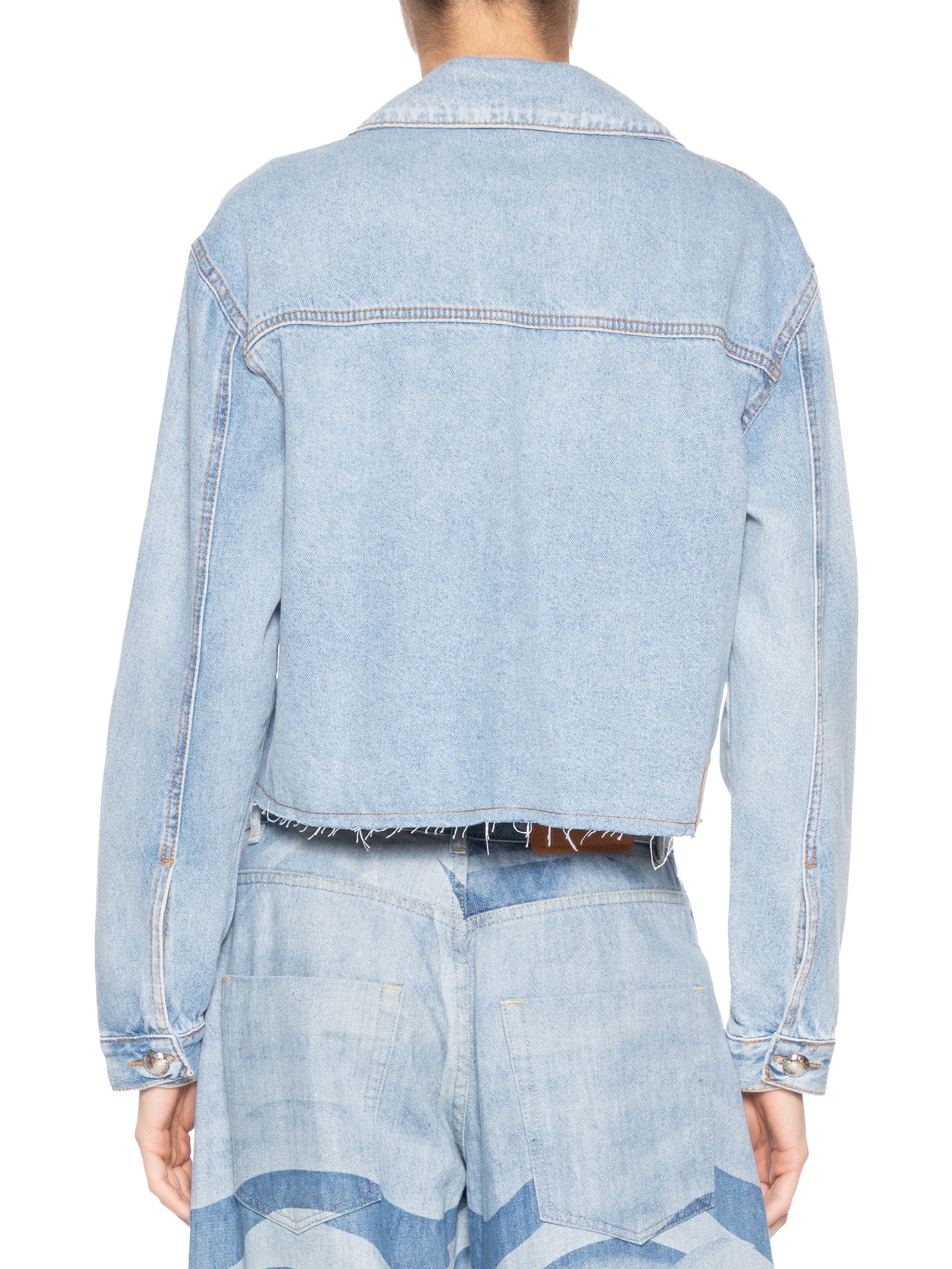 Jaqueta Jeans Cropped Azul Farm