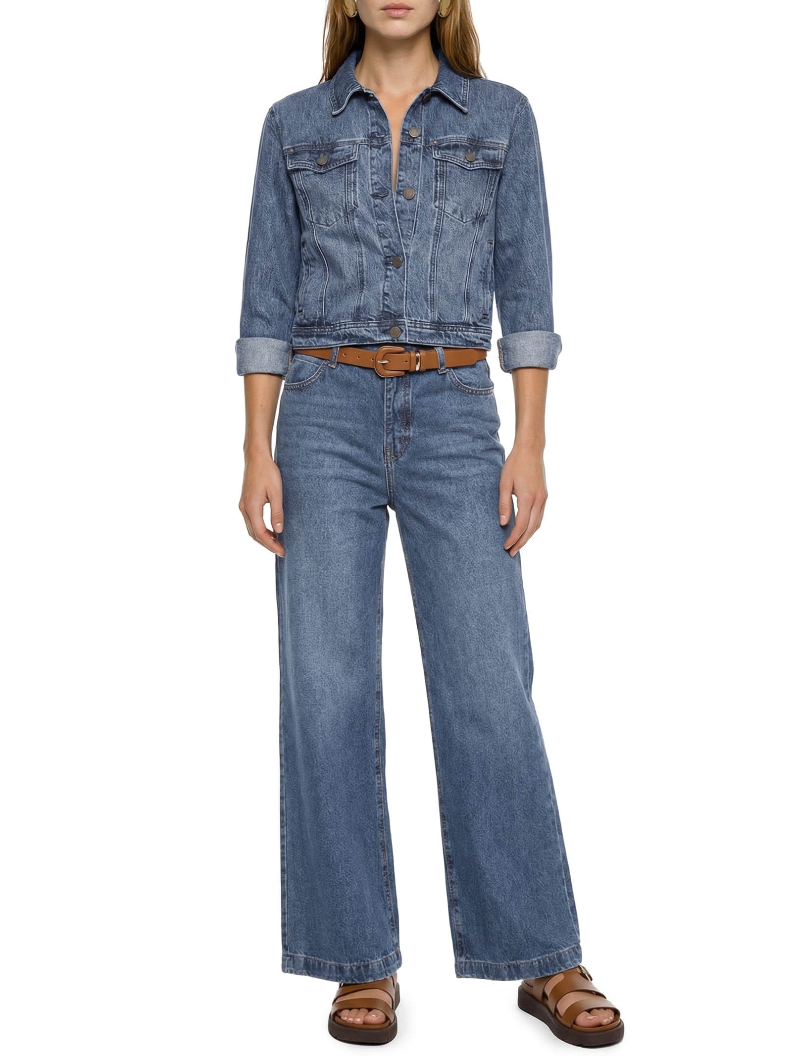 Jaqueta Jeans Feminina Basic Azul Cantão