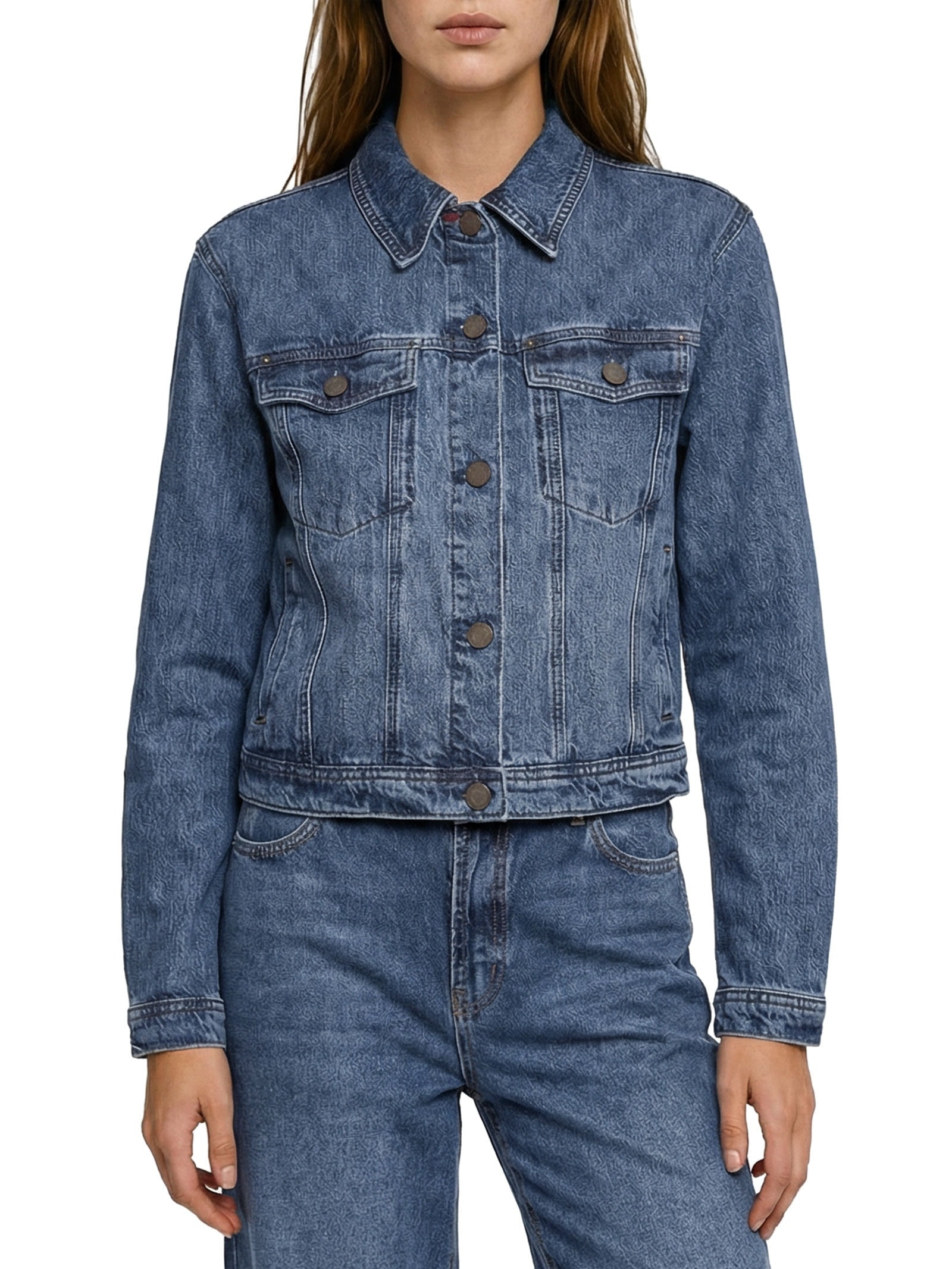 Jaqueta Jeans Feminina Basic Azul Cantão