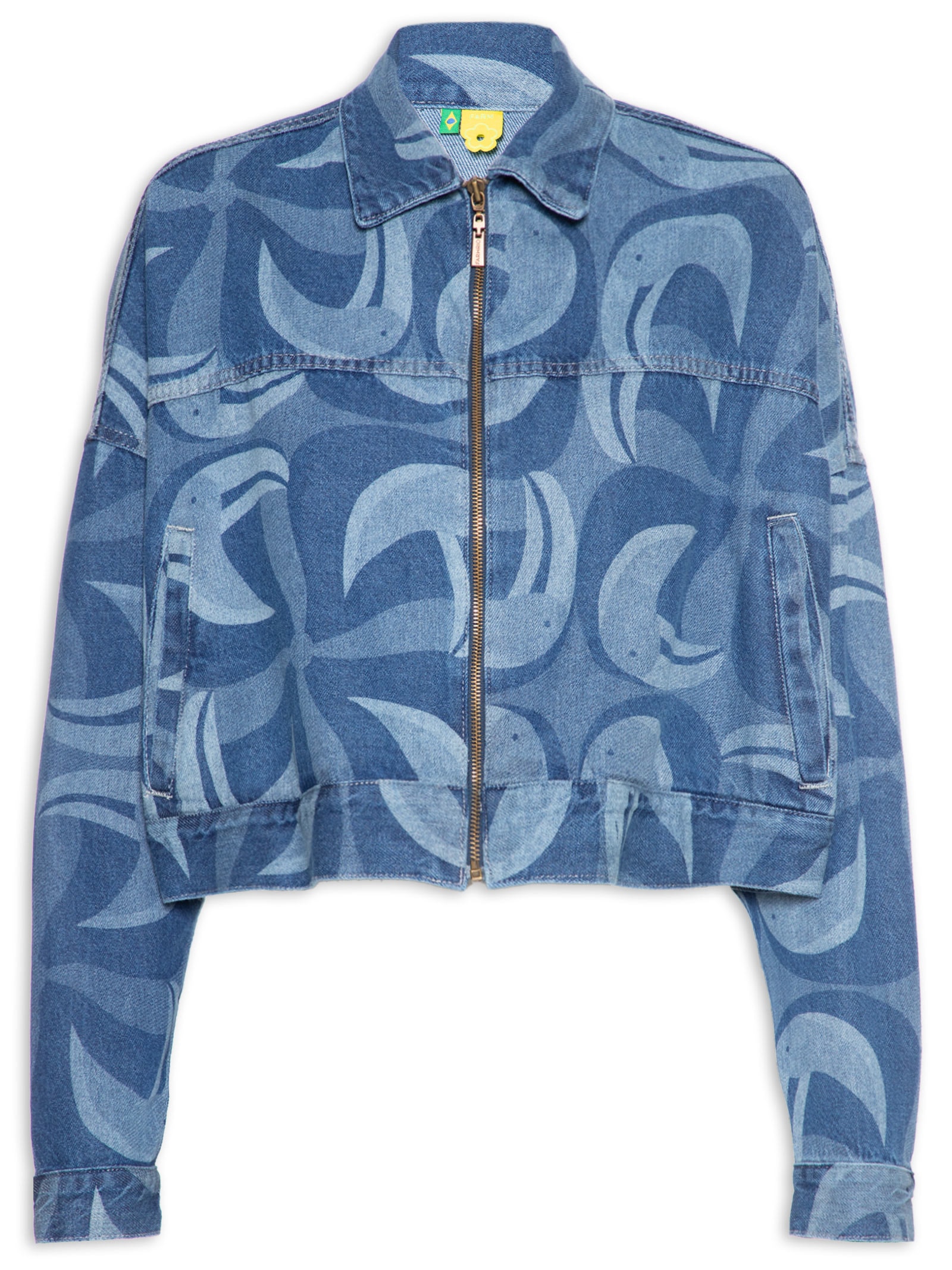Jaqueta Jeans Feminina Laser Tuca Tropical Azul Farm