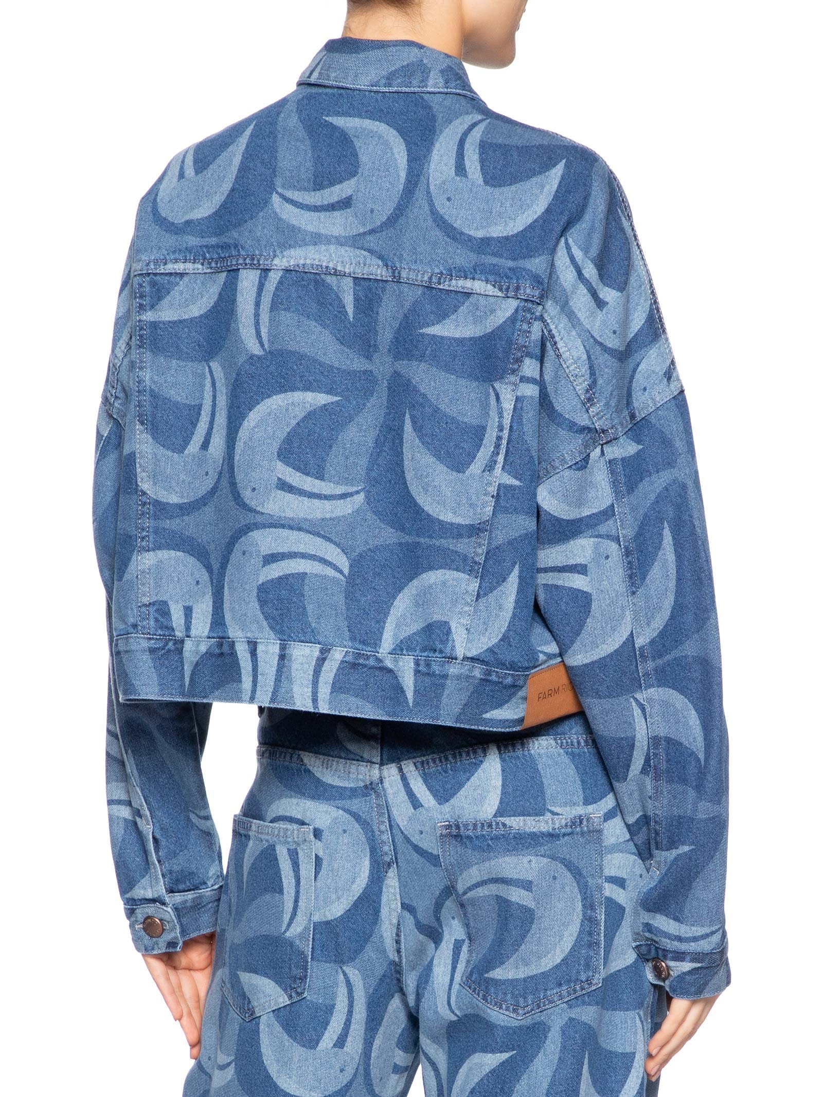 Jaqueta Jeans Feminina Laser Tuca Tropical Azul Farm