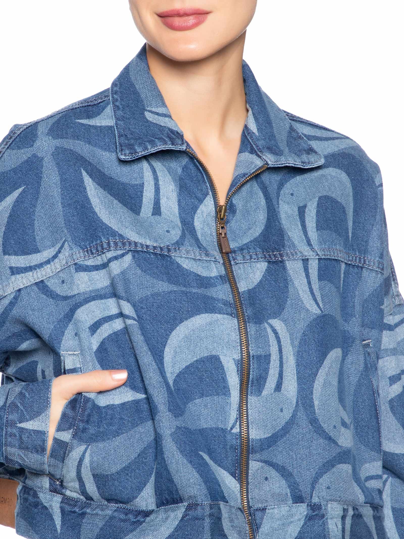 Jaqueta Jeans Feminina Laser Tuca Tropical – Azul Farm